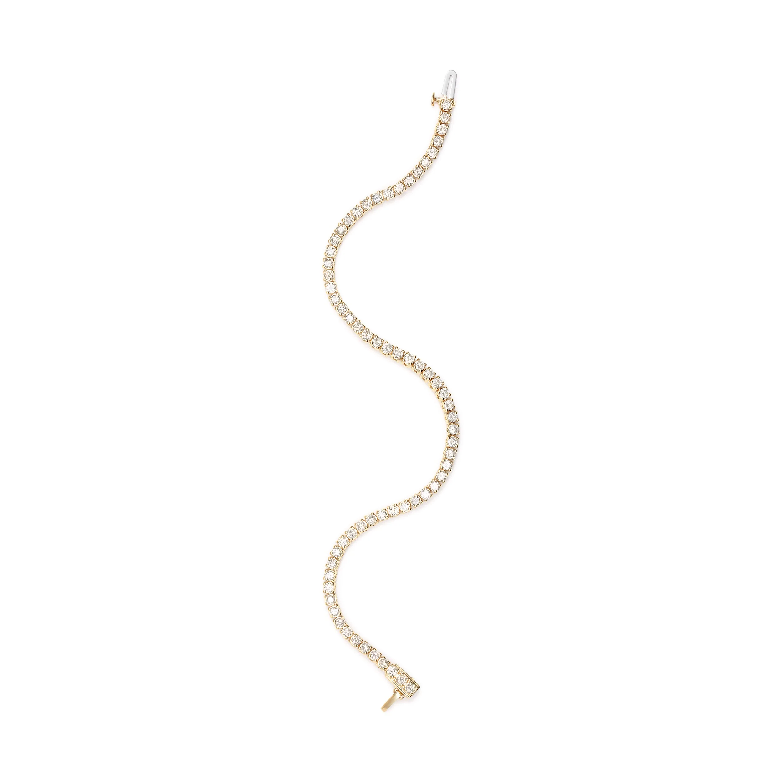 14K Yellow Gold 6.0 Cttw Classic 4 Prong Set Round Brilliant Cut Diamond Tennis Bracelet (K-L Color, VS2-SI1 Clarity) - 7.25" - Image 4