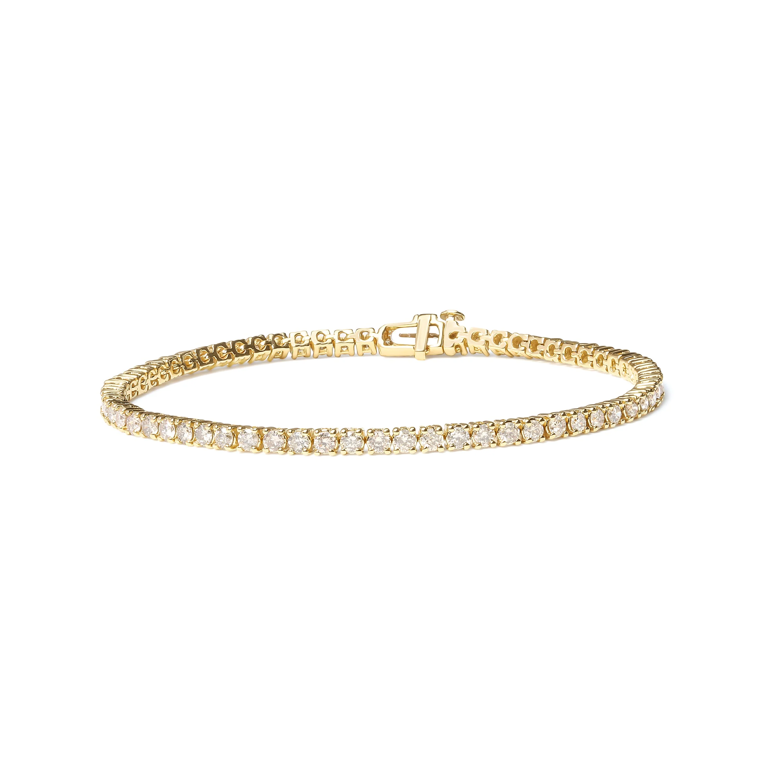 14K Yellow Gold 6.0 Cttw Classic 4 Prong Set Round Brilliant Cut Diamond Tennis Bracelet (K-L Color, VS2-SI1 Clarity) - 7.25" - Image 6