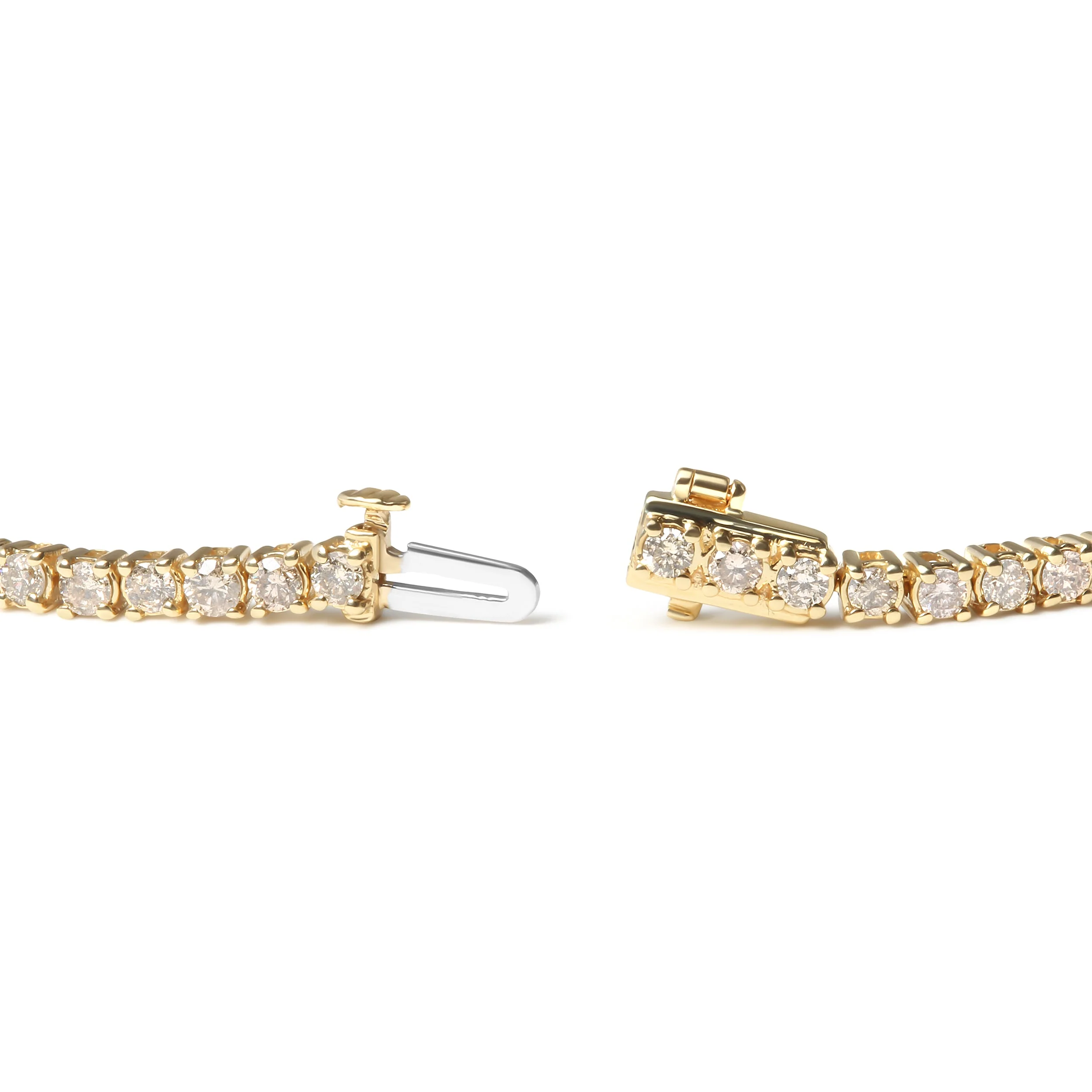 14K Yellow Gold 6.0 Cttw Classic 4 Prong Set Round Brilliant Cut Diamond Tennis Bracelet (K-L Color, VS2-SI1 Clarity) - 7.25" - Image 7