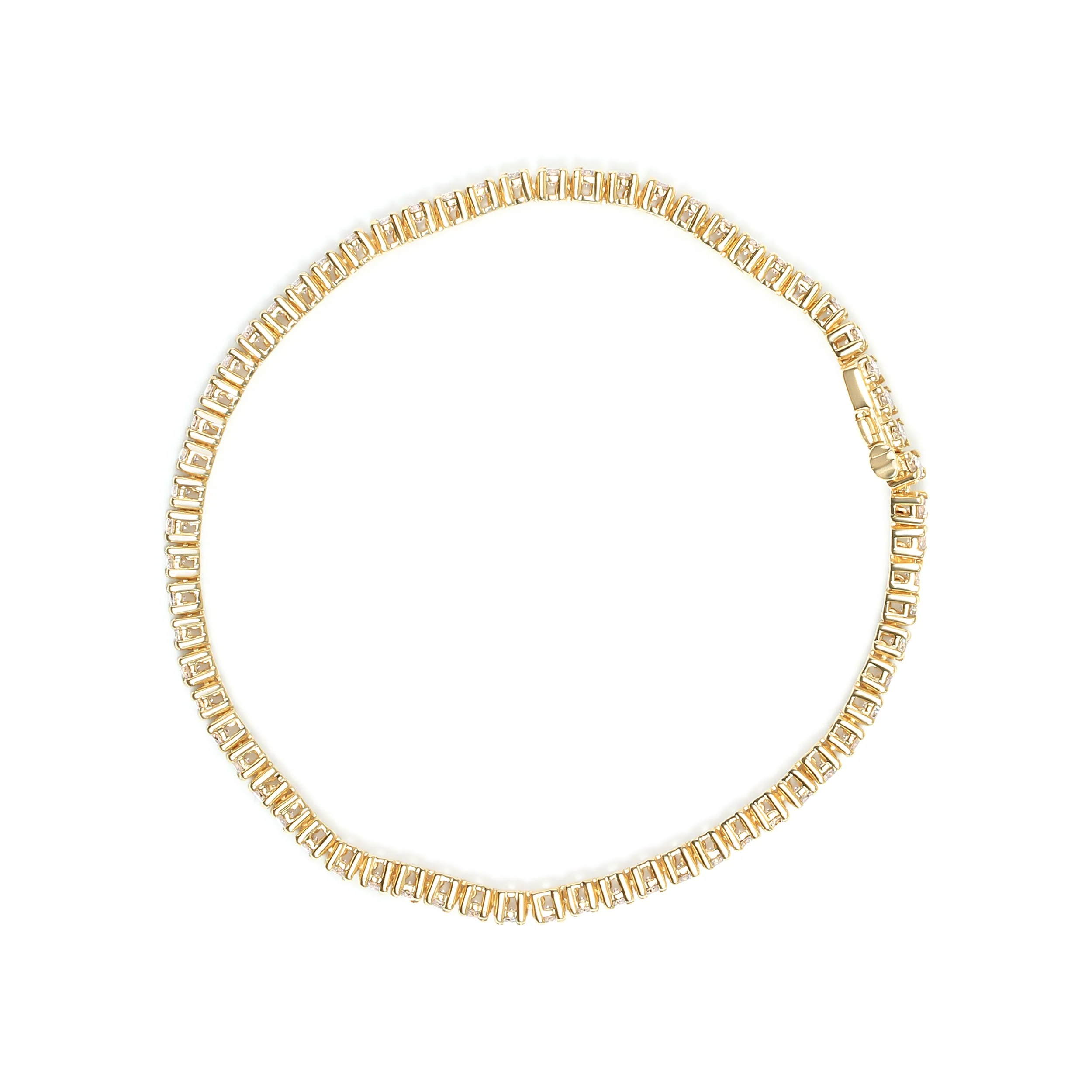 14K Yellow Gold 6.0 Cttw Classic 4 Prong Set Round Brilliant Cut Diamond Tennis Bracelet (K-L Color, VS2-SI1 Clarity) - 7.25" - Image 8