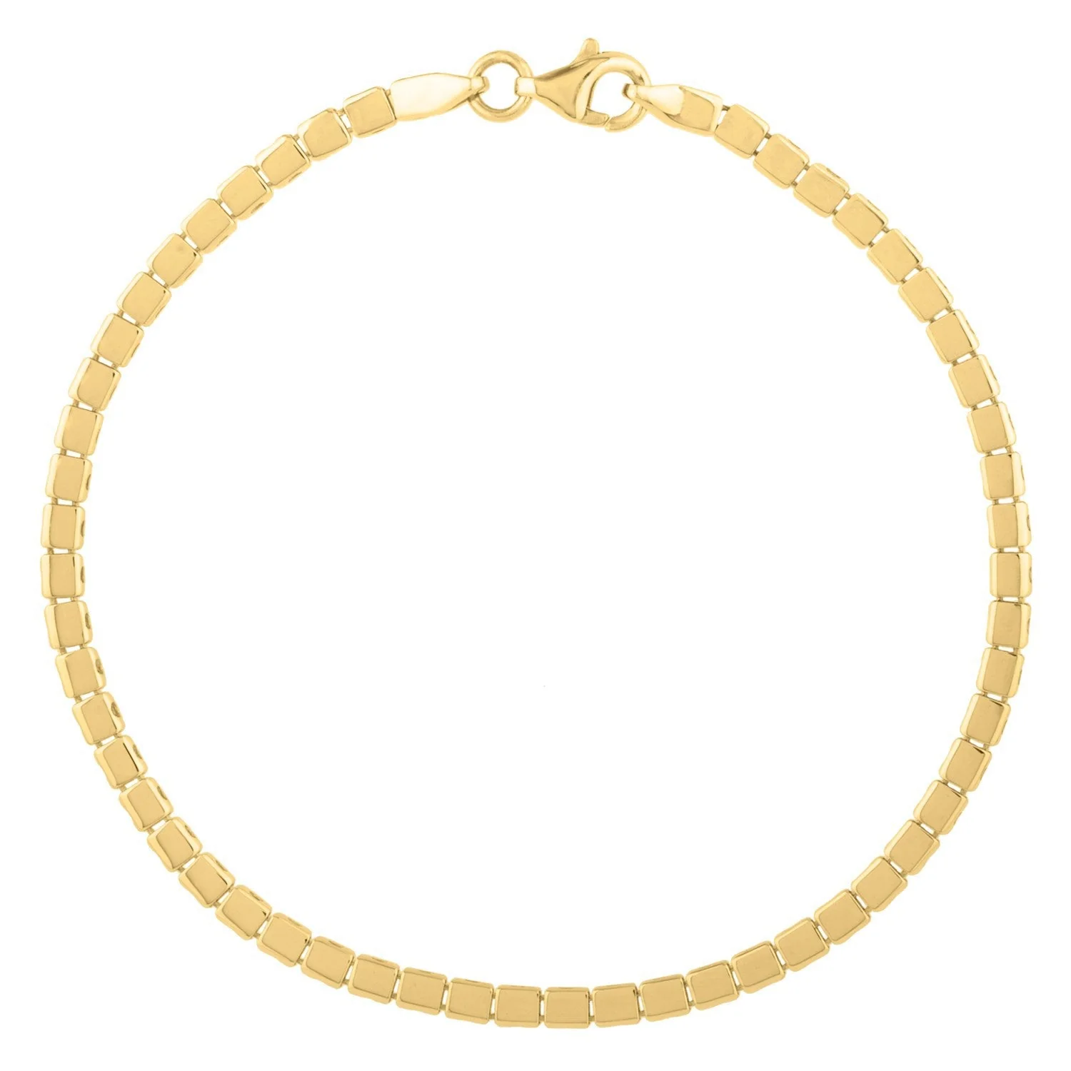 14k Yellow Gold 7 inch Mini Cube Bracelet (2.60 mm) - Image 2
