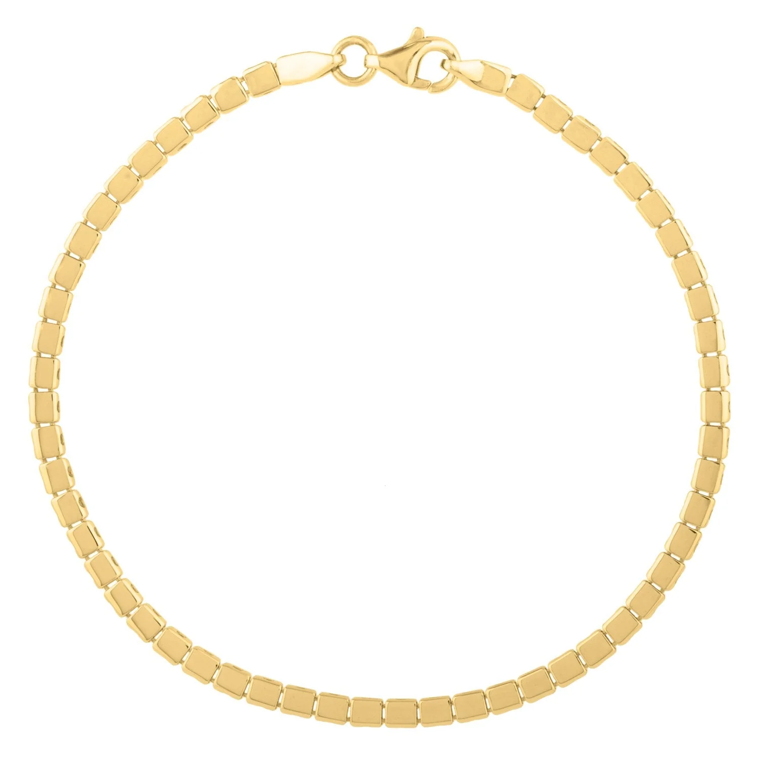 14k Yellow Gold 7 inch Mini Cube Bracelet (2.60 mm) - Image 5