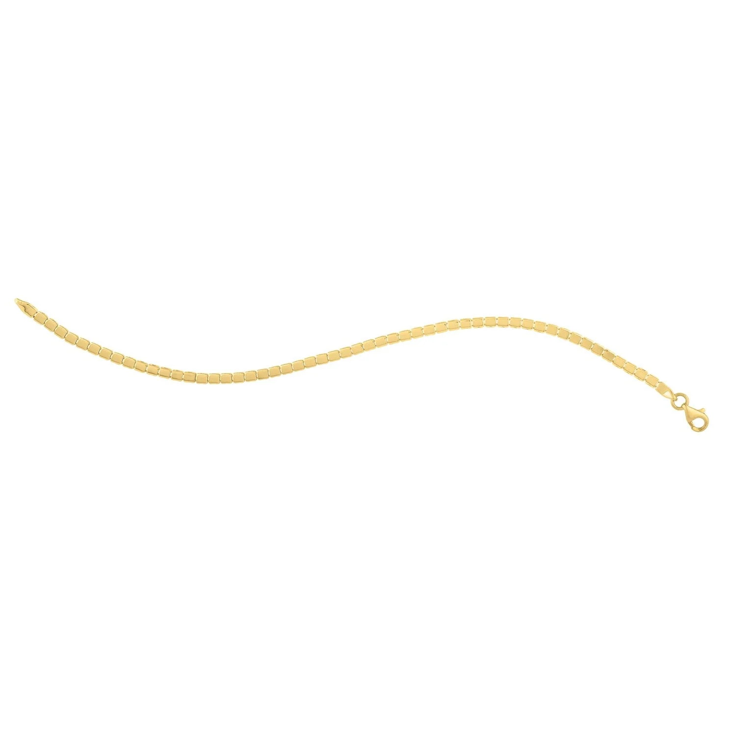 14k Yellow Gold 7 inch Mini Cube Bracelet (2.60 mm) - Image 6
