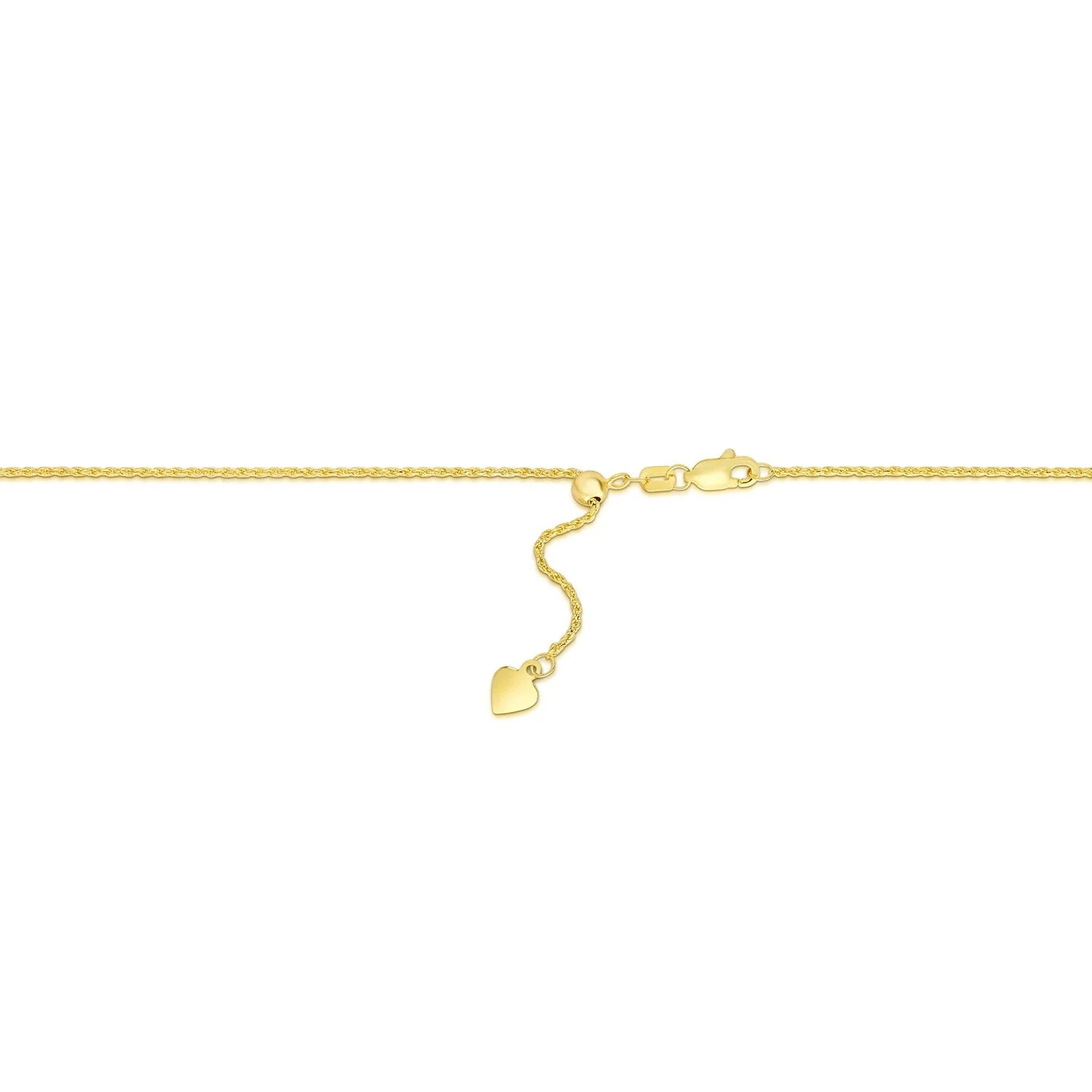 14k Yellow Gold Adjustable Rope Chain 1.0mm - Image 8