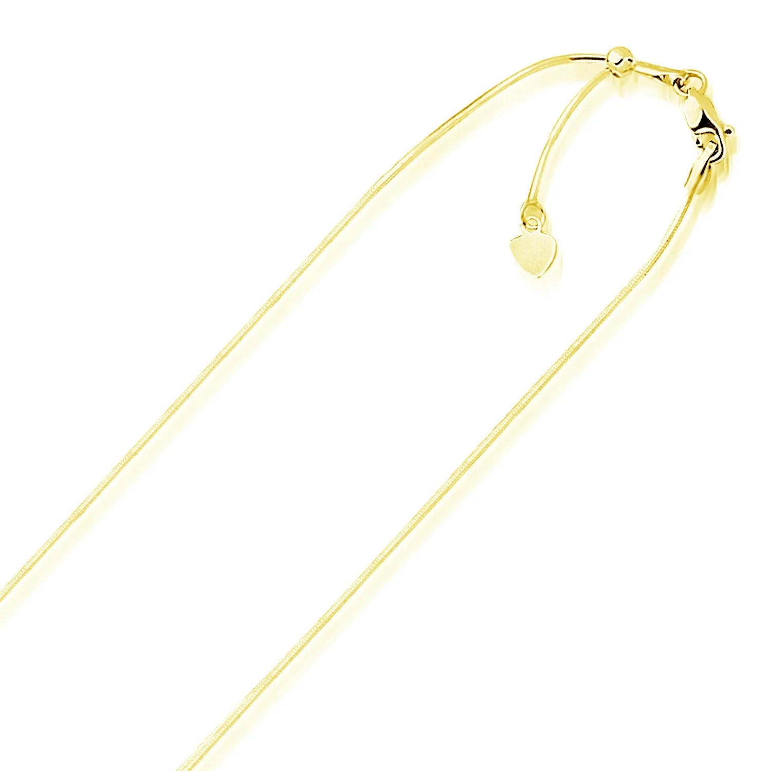 14k Yellow Gold Adjustable Snake Chain 0.85mm - Image 6