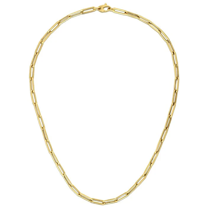 14K Yellow Gold Bold Paperclip Chain (4.2 mm) - Image 6