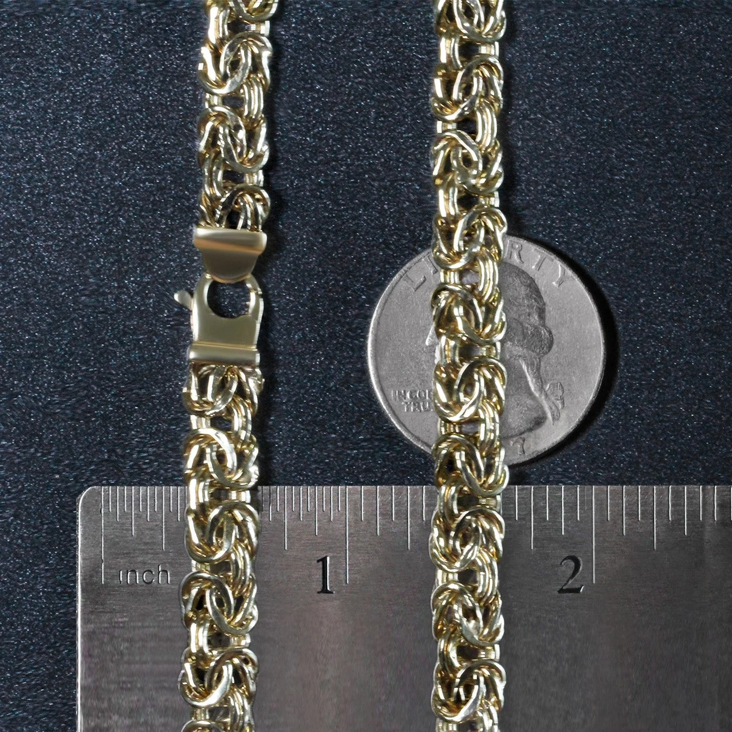 14k Yellow Gold Byzantine Motif Chain Necklace - Image 12