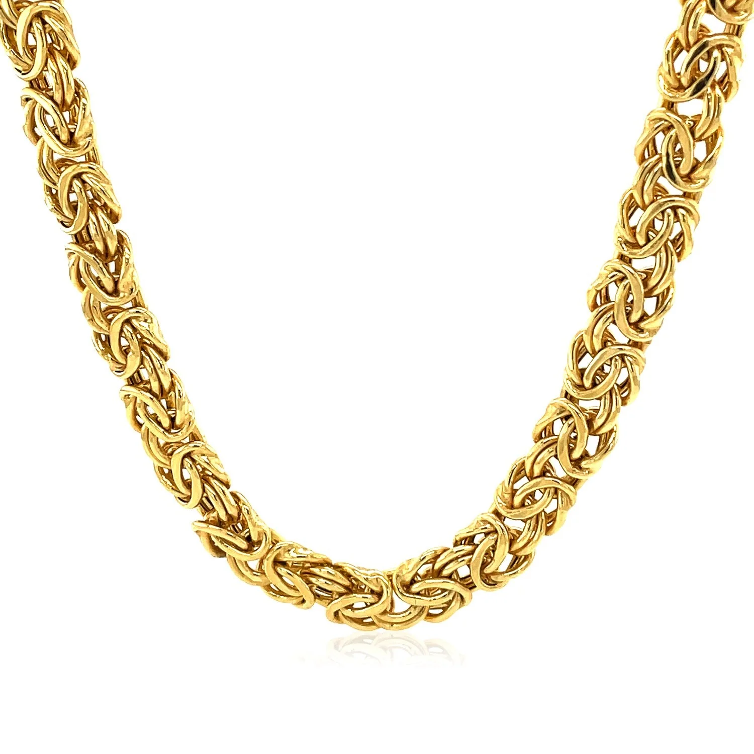 14k Yellow Gold Byzantine Motif Chain Necklace - Image 7