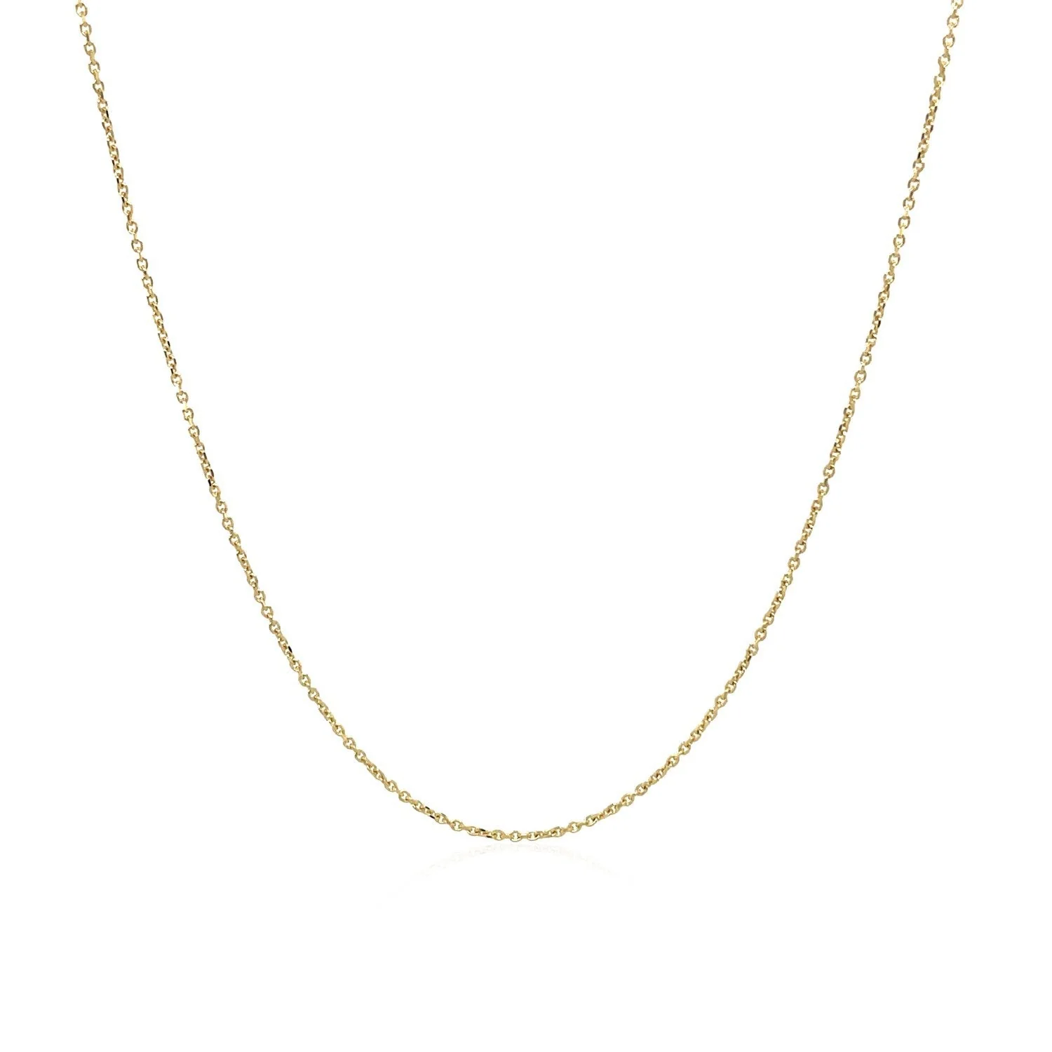 14k Yellow Gold Cable Link Chain 0.5mm - Image 2