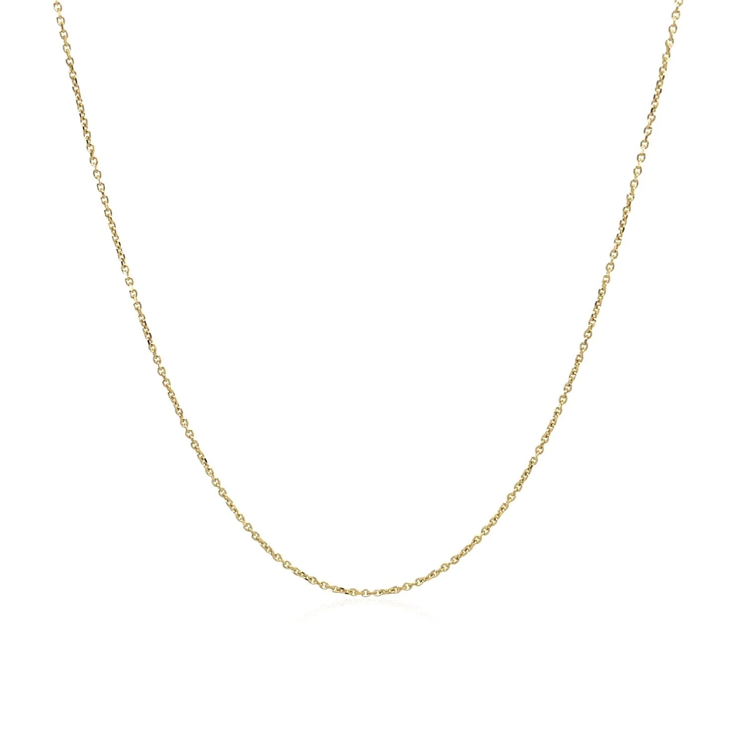 14k Yellow Gold Cable Link Chain 0.5mm - Image 8
