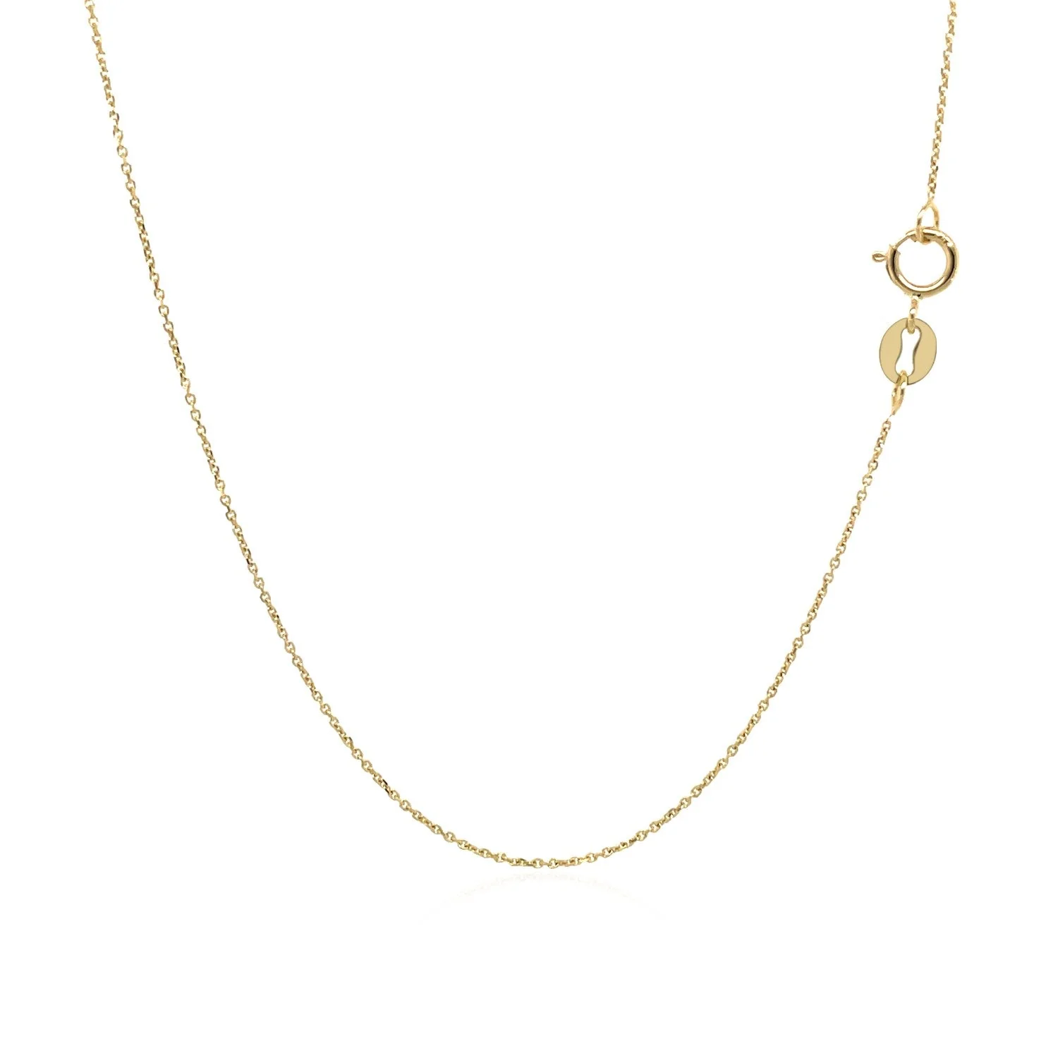 14k Yellow Gold Cable Link Chain 0.5mm - Image 9