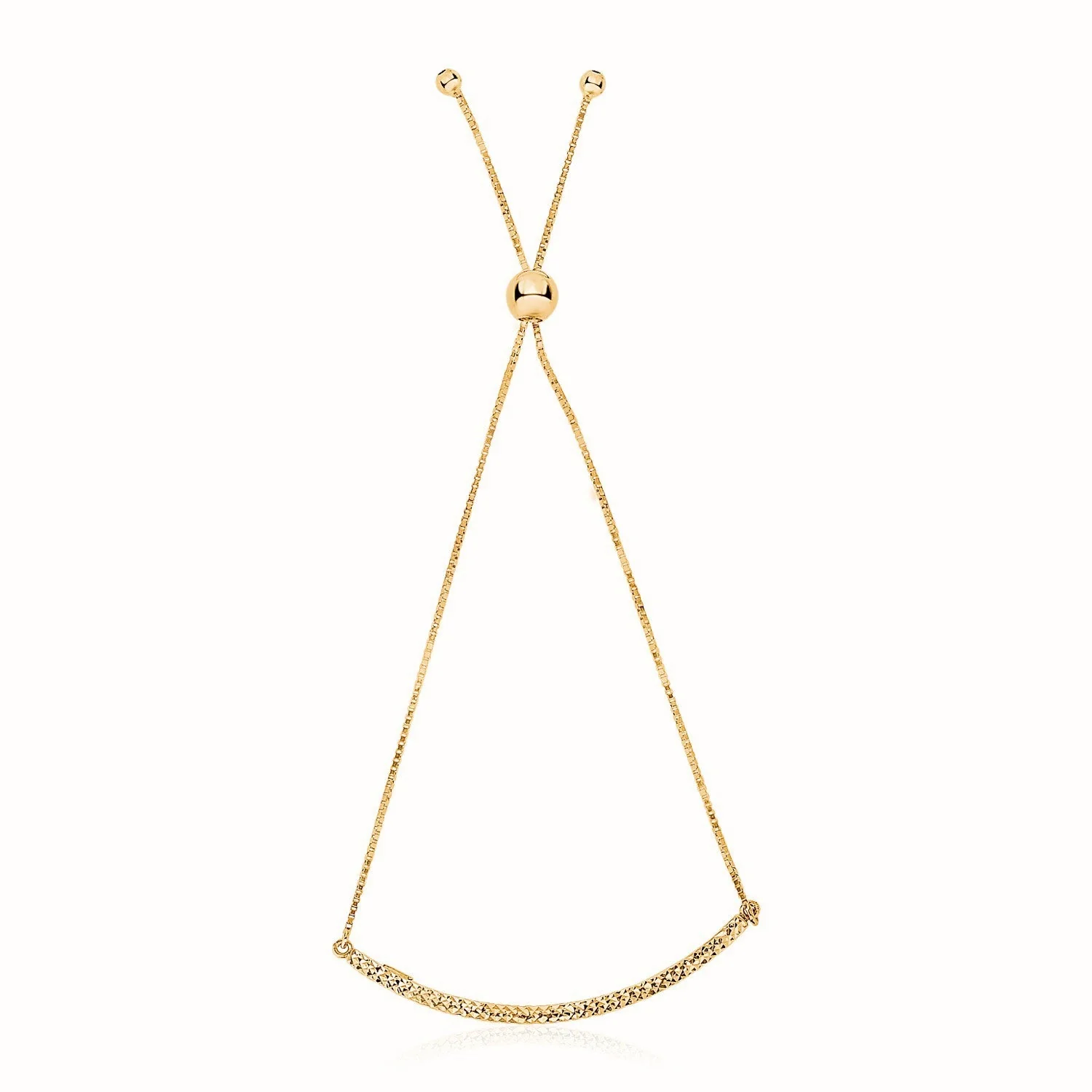 14k Yellow Gold Chain Bar Lariat Style Bracelet - Image 6
