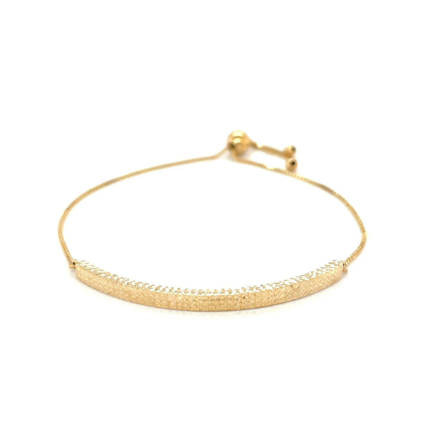 14k Yellow Gold Chain Bar Lariat Style Bracelet - Image 8
