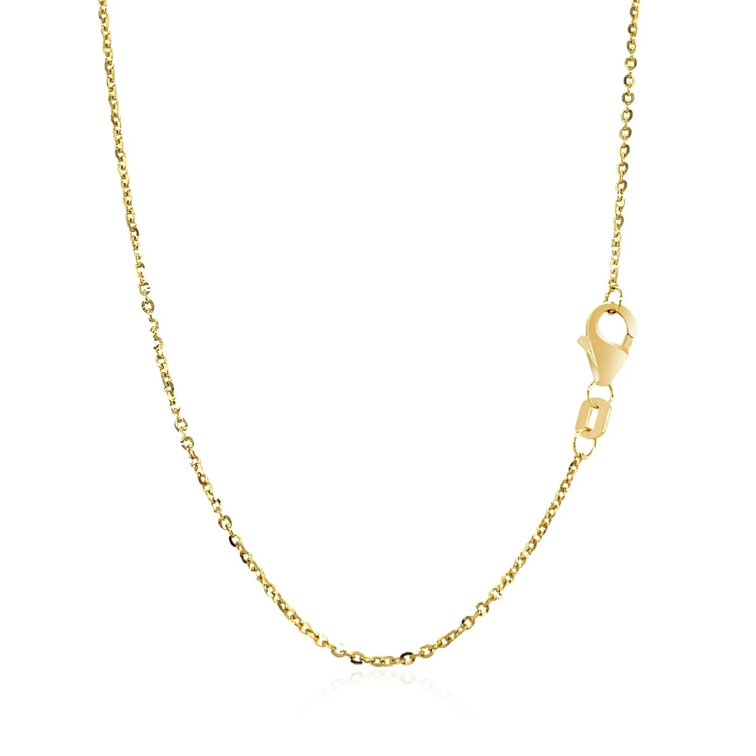 14k Yellow Gold Chain Necklace with a Shiny Flat Bar - Image 7