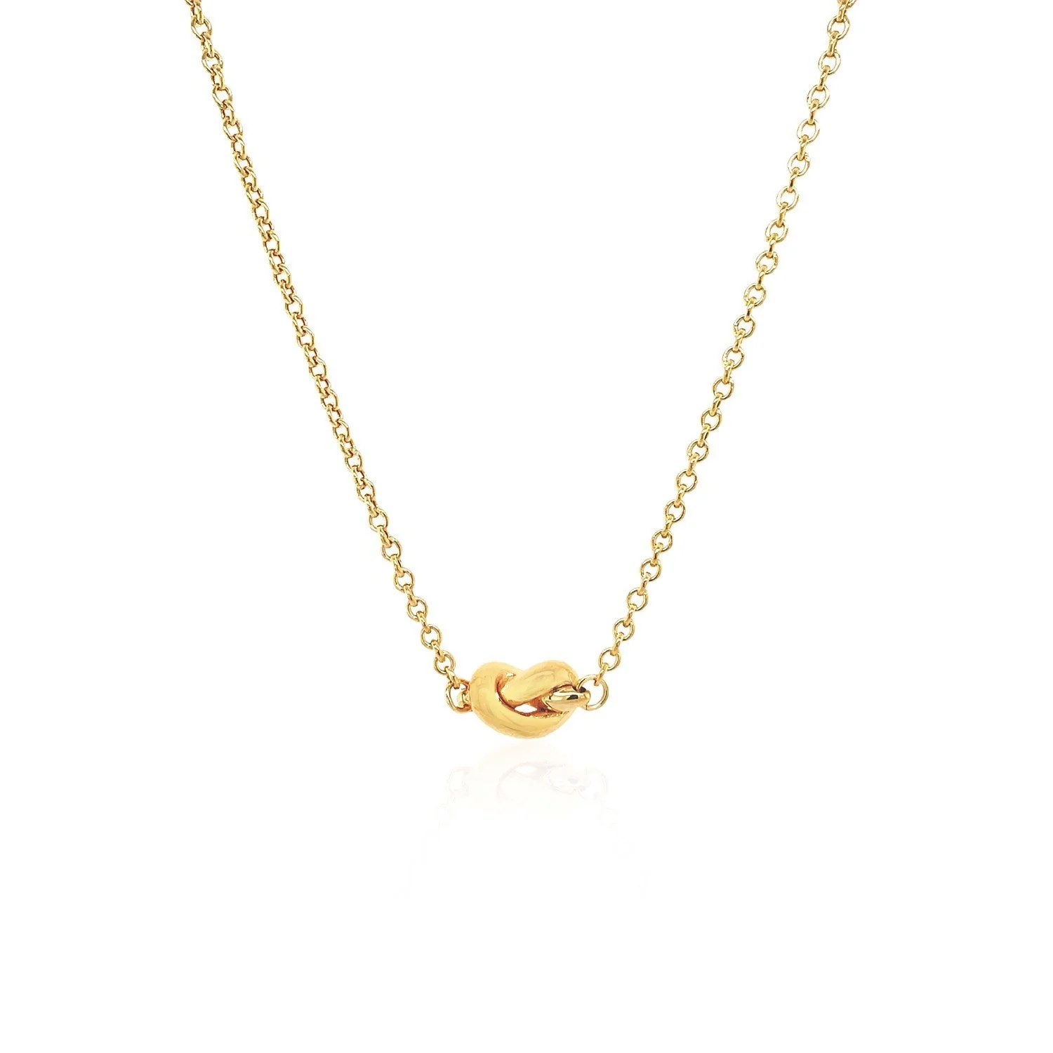 14k Yellow Gold Chain Necklace with Polished Knot - Image 2