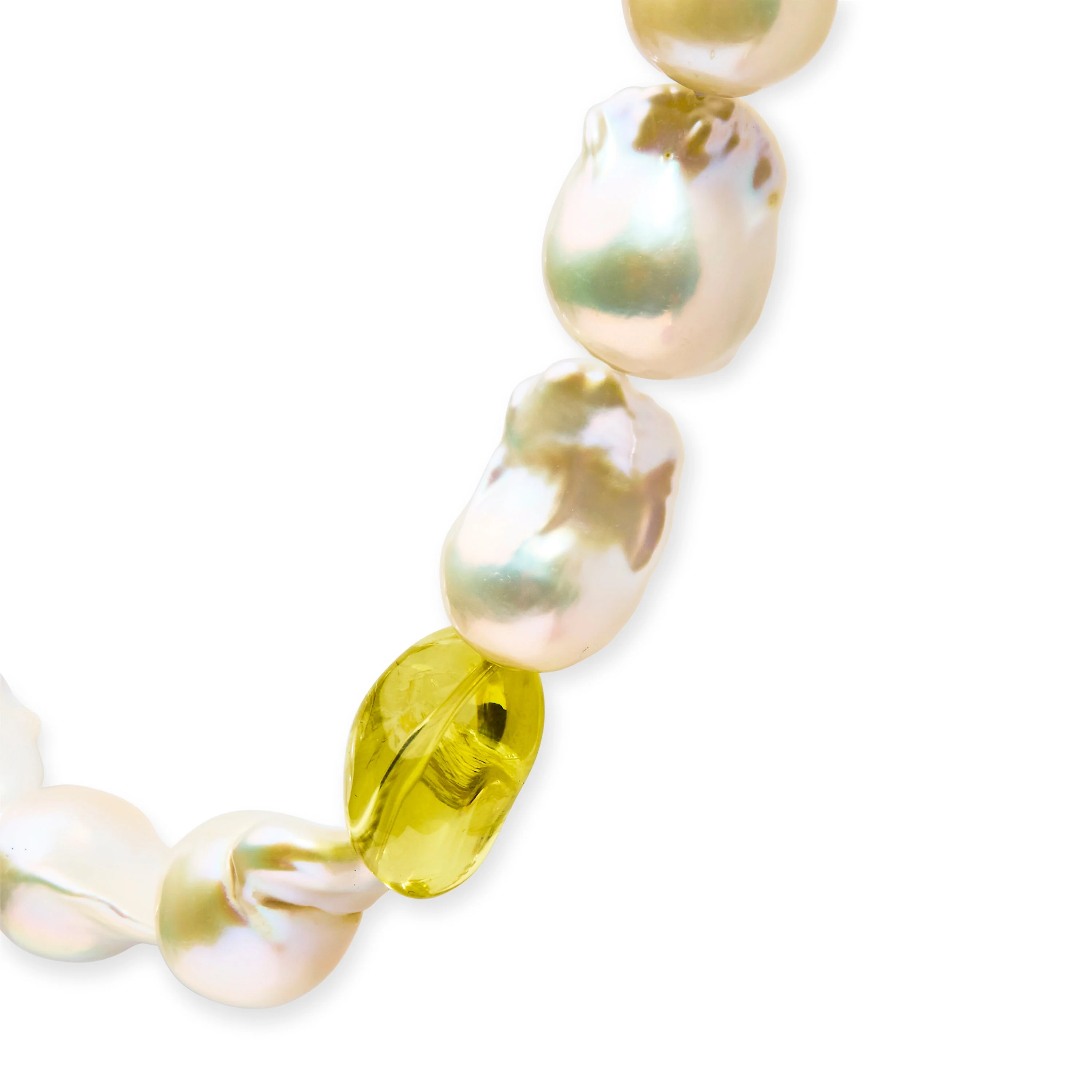 14K Yellow Gold Citrine, Amethyst, and Baroque Pearl Strand Necklace - 18" Inches - Image 6