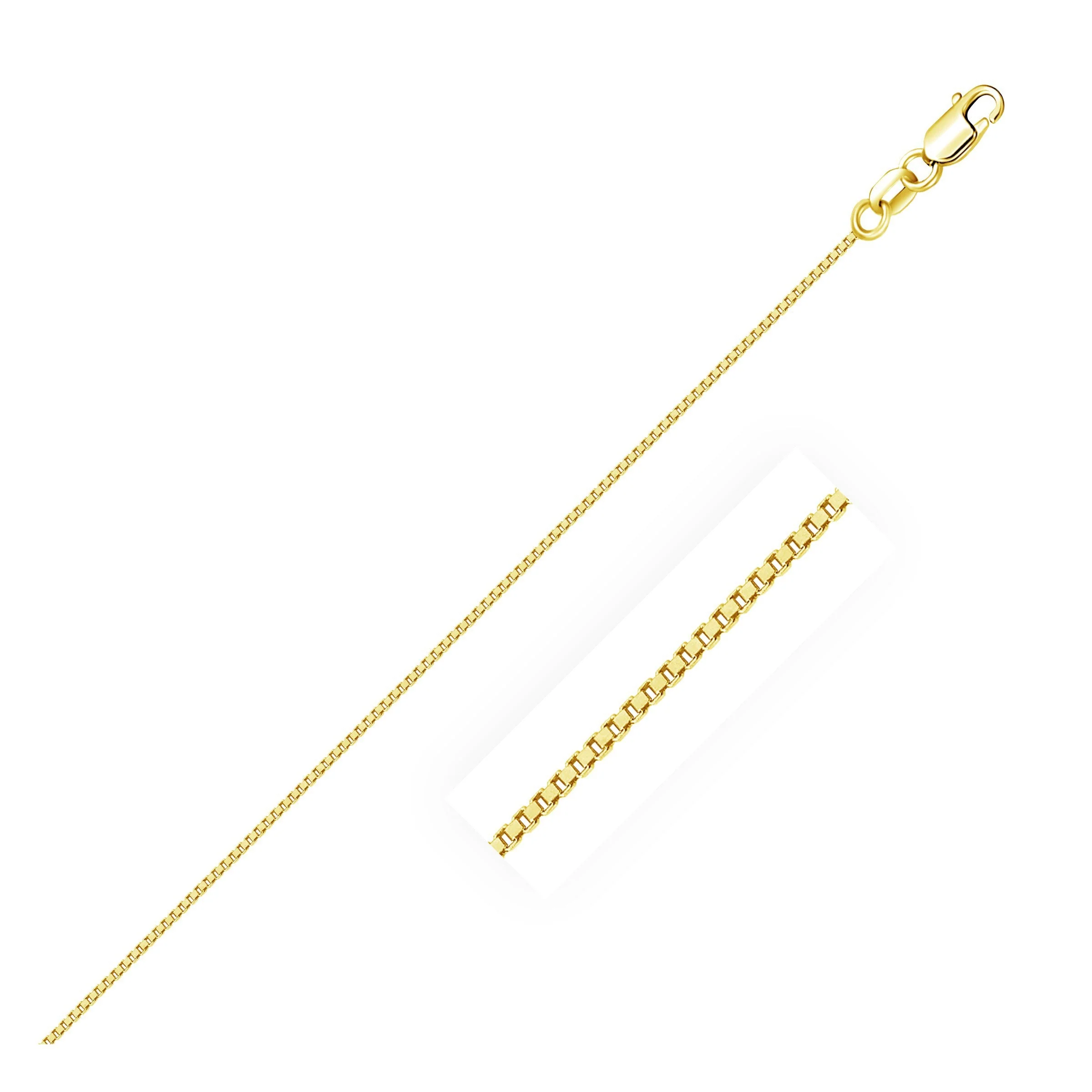 14k Yellow Gold Classic Box Chain 0.7mm - Image 7
