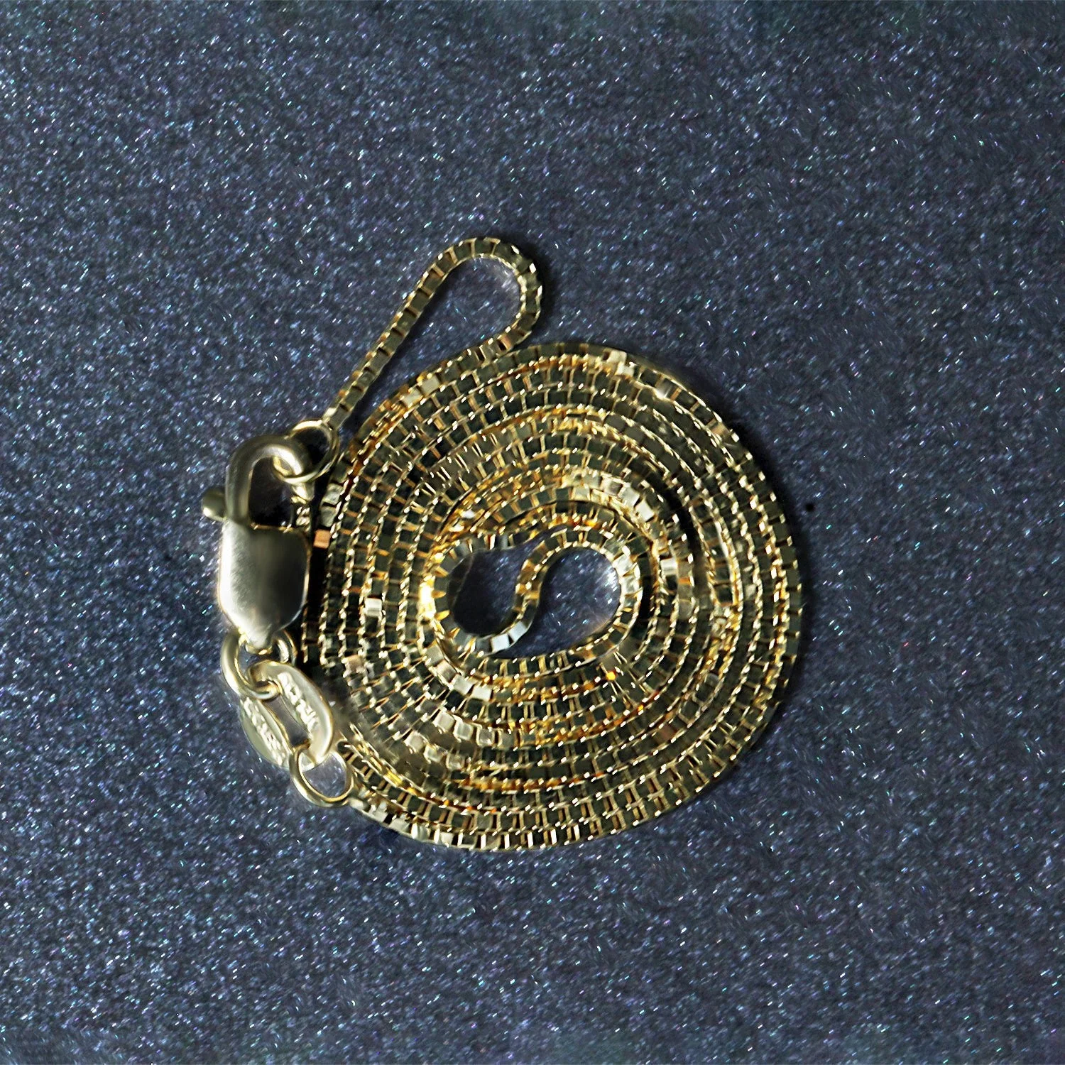 14k Yellow Gold Classic Box Chain 0.8mm - Image 6