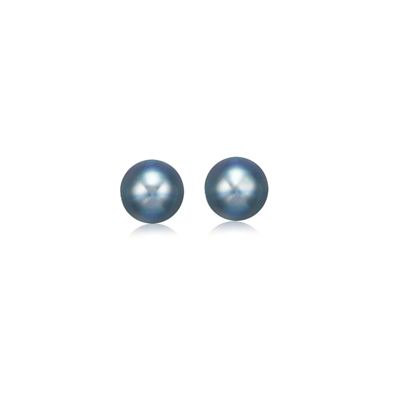 14k Yellow Gold Cultured Black Pearl Stud Earrings (7.0 mm) - Image 4