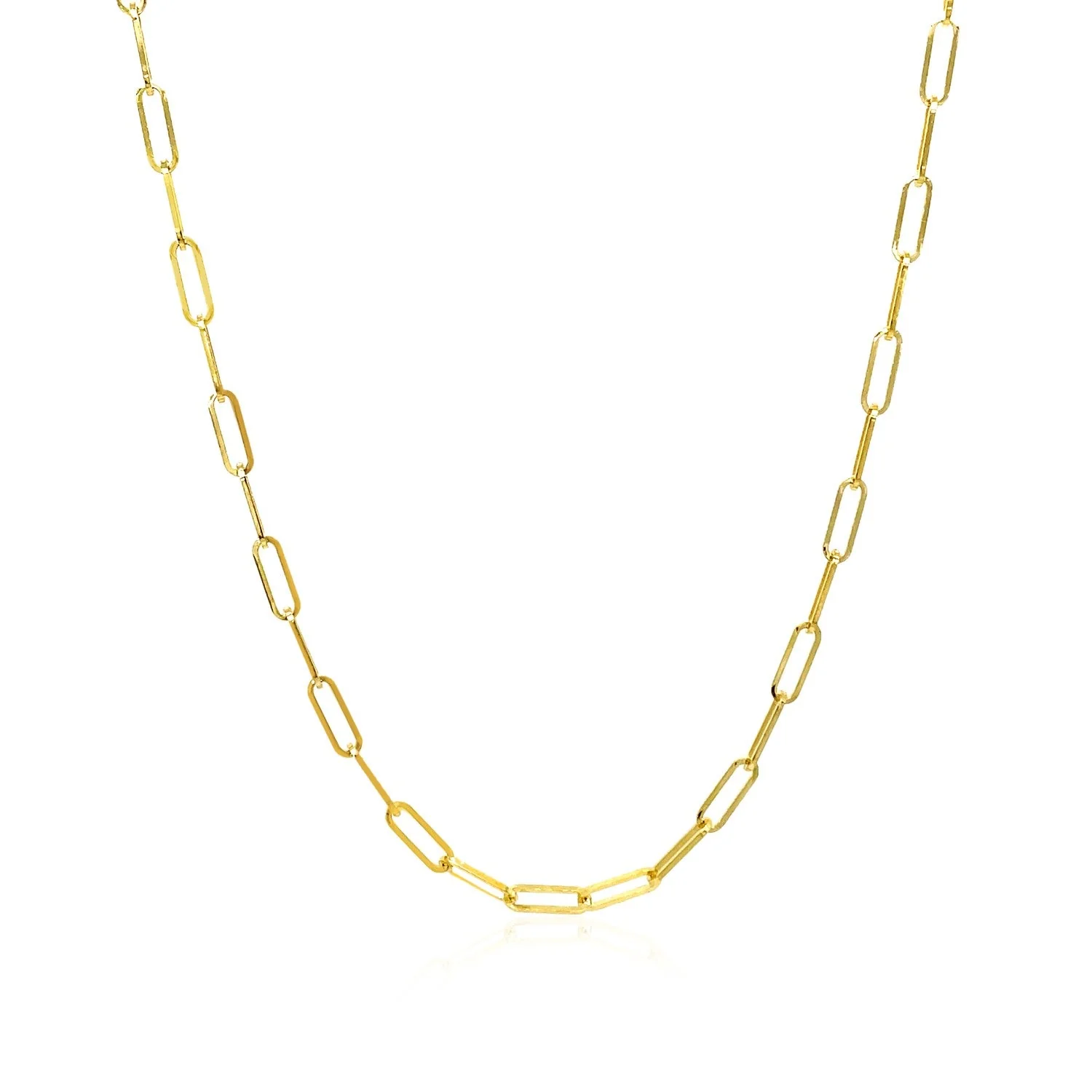 14K Yellow Gold Delicate Paperclip Chain (2.1mm) - Image 6
