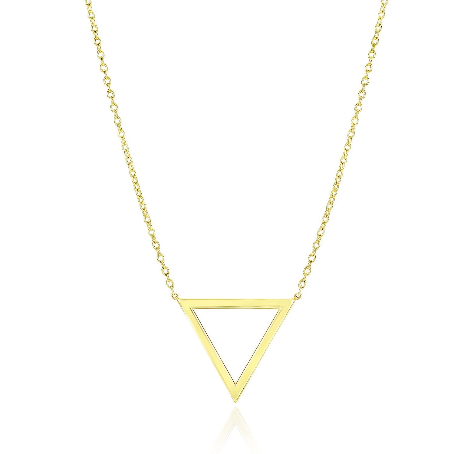 14k Yellow Gold Delta Symbol Chain Necklace - Image 3