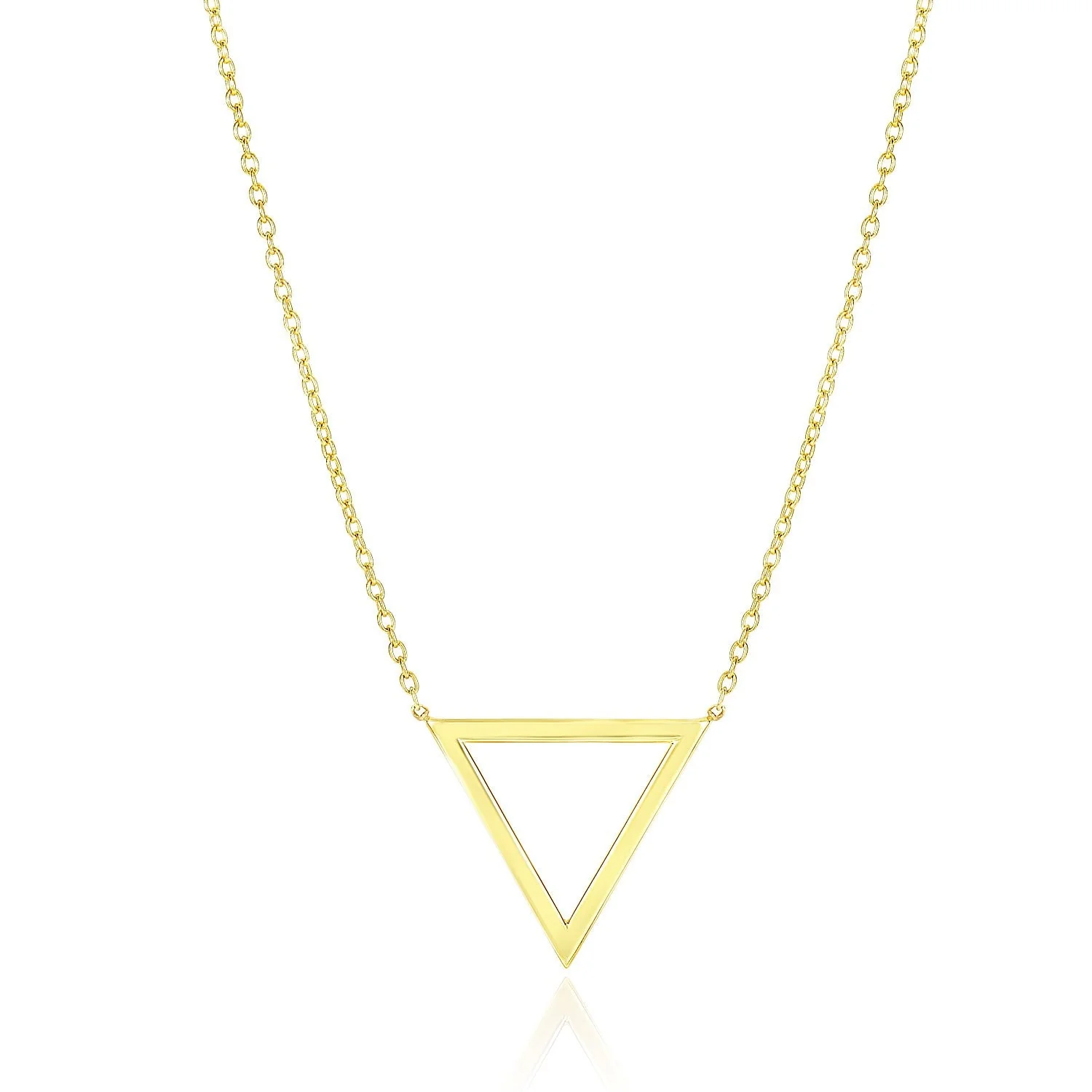 14k Yellow Gold Delta Symbol Chain Necklace - Image 4