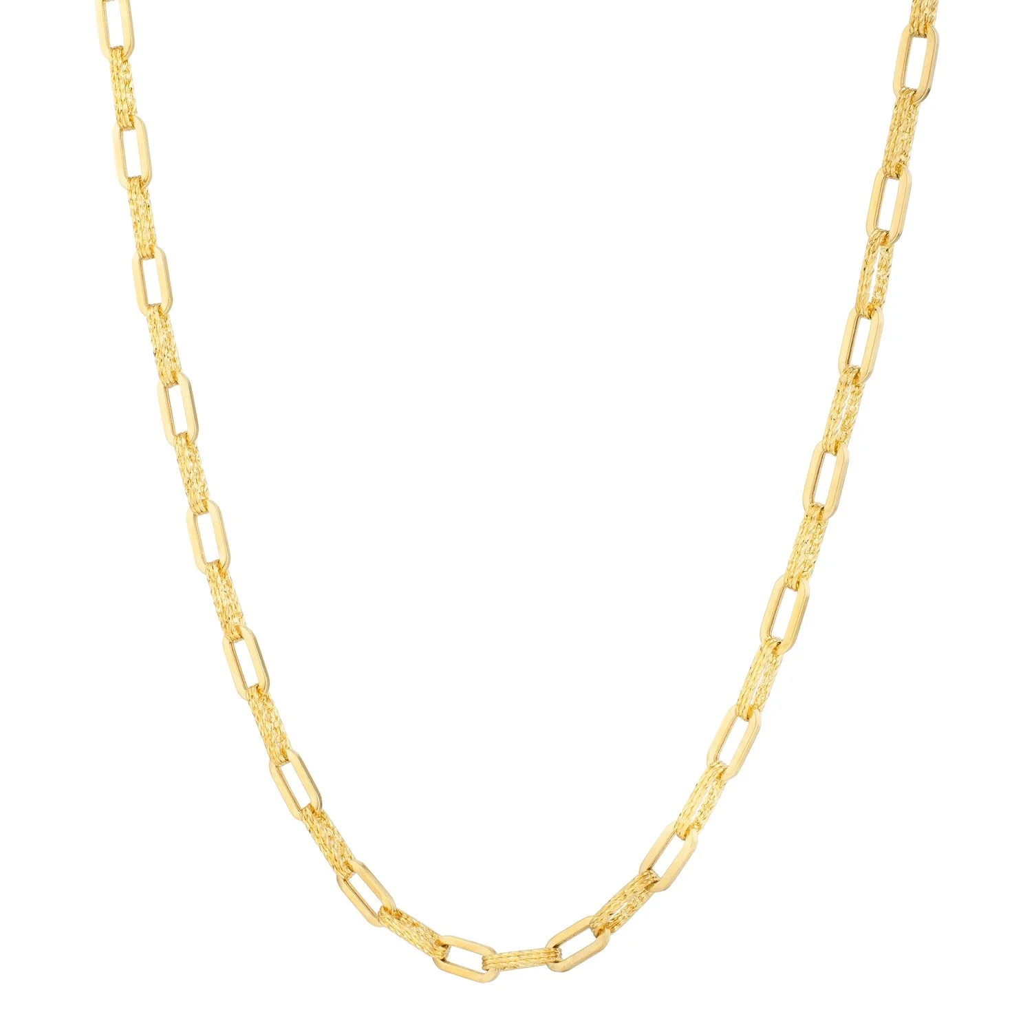 14k Yellow Gold Diamante Paperclip Chain Necklace (4.00 mm) - Image 3