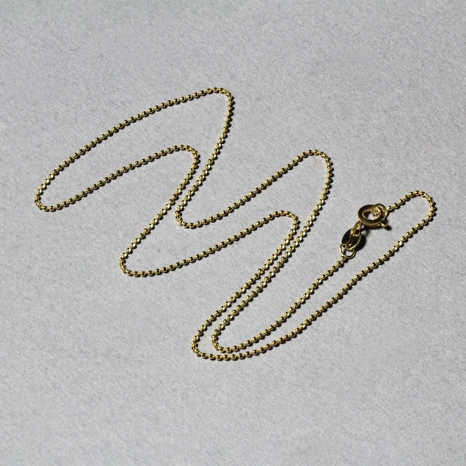 14k Yellow Gold Diamond-Cut Bead Chain 1.0mm - Image 5