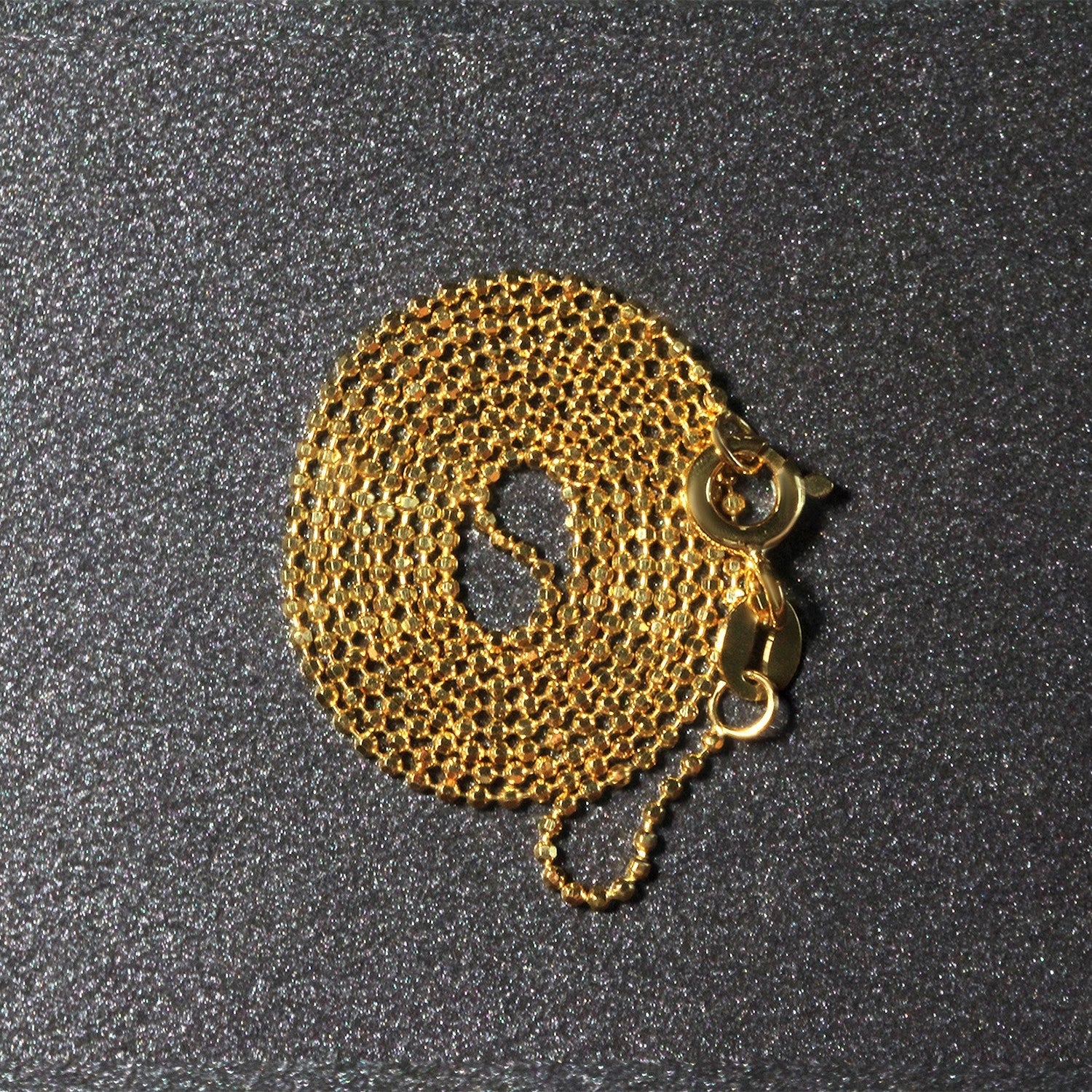 14k Yellow Gold Diamond-Cut Bead Chain 1.0mm - Image 6