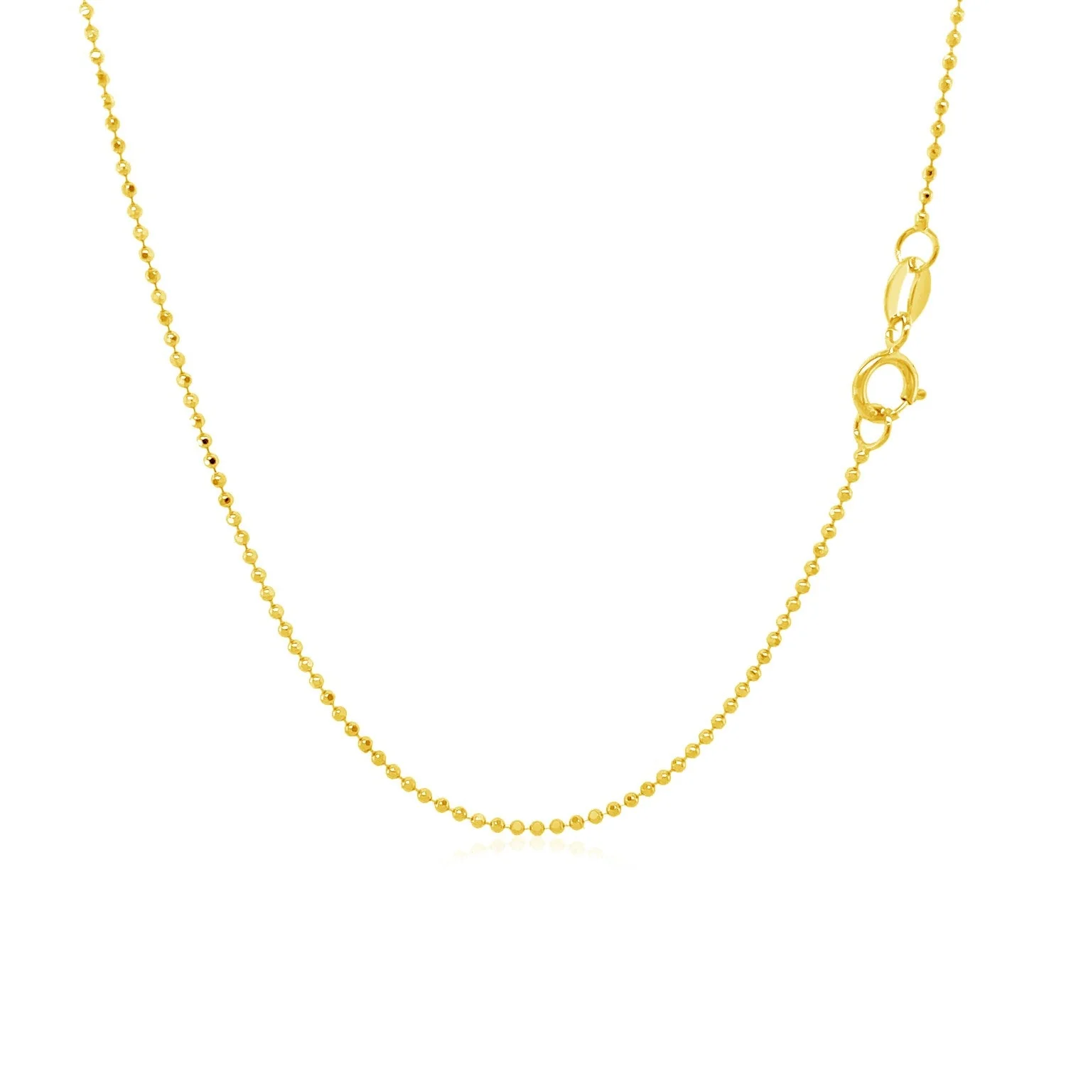 14k Yellow Gold Diamond-Cut Bead Chain 1.0mm - Image 9
