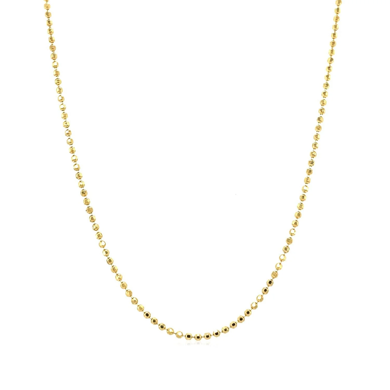 14k Yellow Gold Diamond-Cut Bead Chain 1.2mm - Image 2