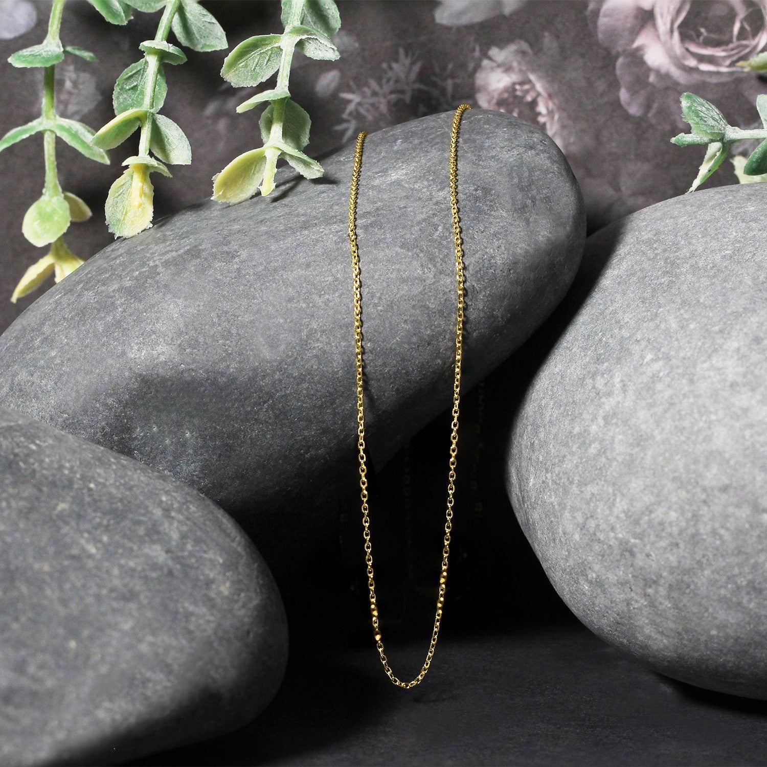 14k Yellow Gold Diamond Cut Cable Link Chain 0.8mm - Image 11