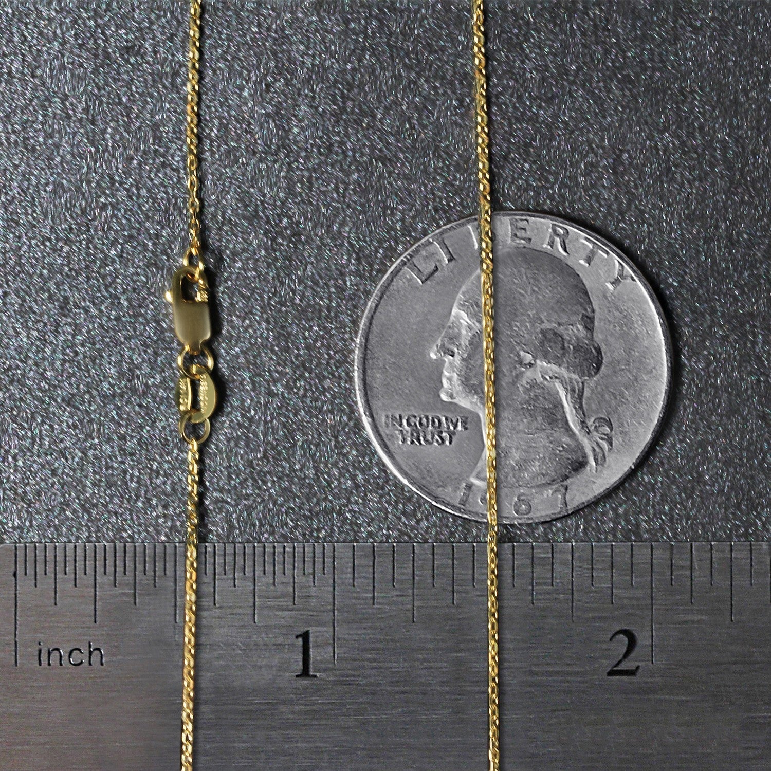 14k Yellow Gold Diamond Cut Cable Link Chain 0.8mm - Image 13