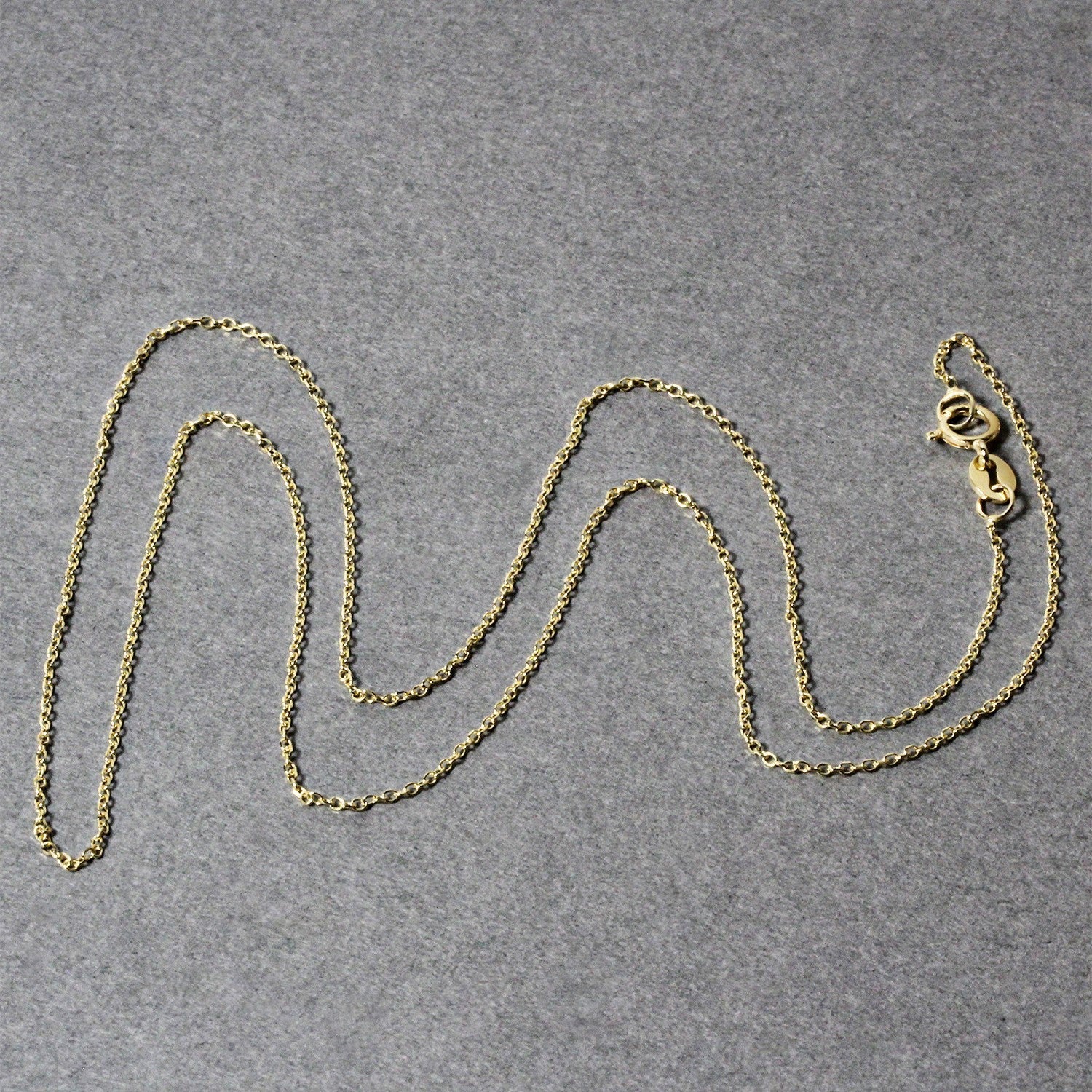 14k Yellow Gold Diamond Cut Cable Link Chain 0.8mm - Image 5