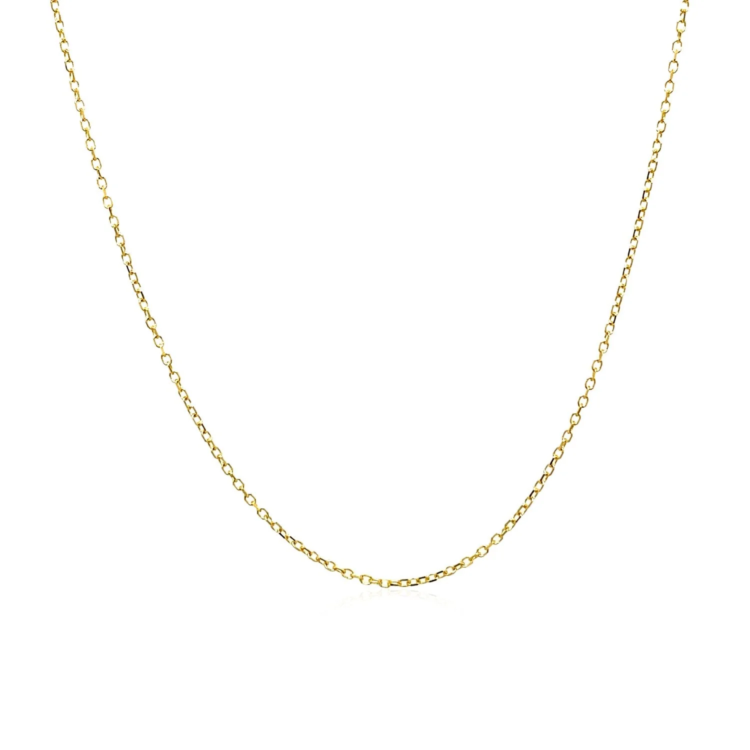 14k Yellow Gold Diamond Cut Cable Link Chain 0.8mm - Image 8