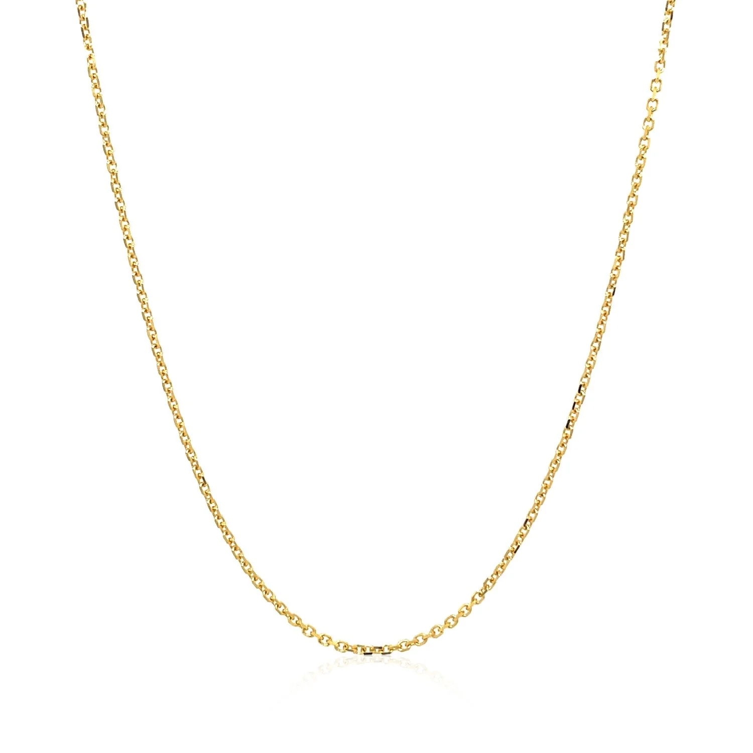 14k Yellow Gold Diamond Cut Cable Link Chain 1.1mm - Image 10