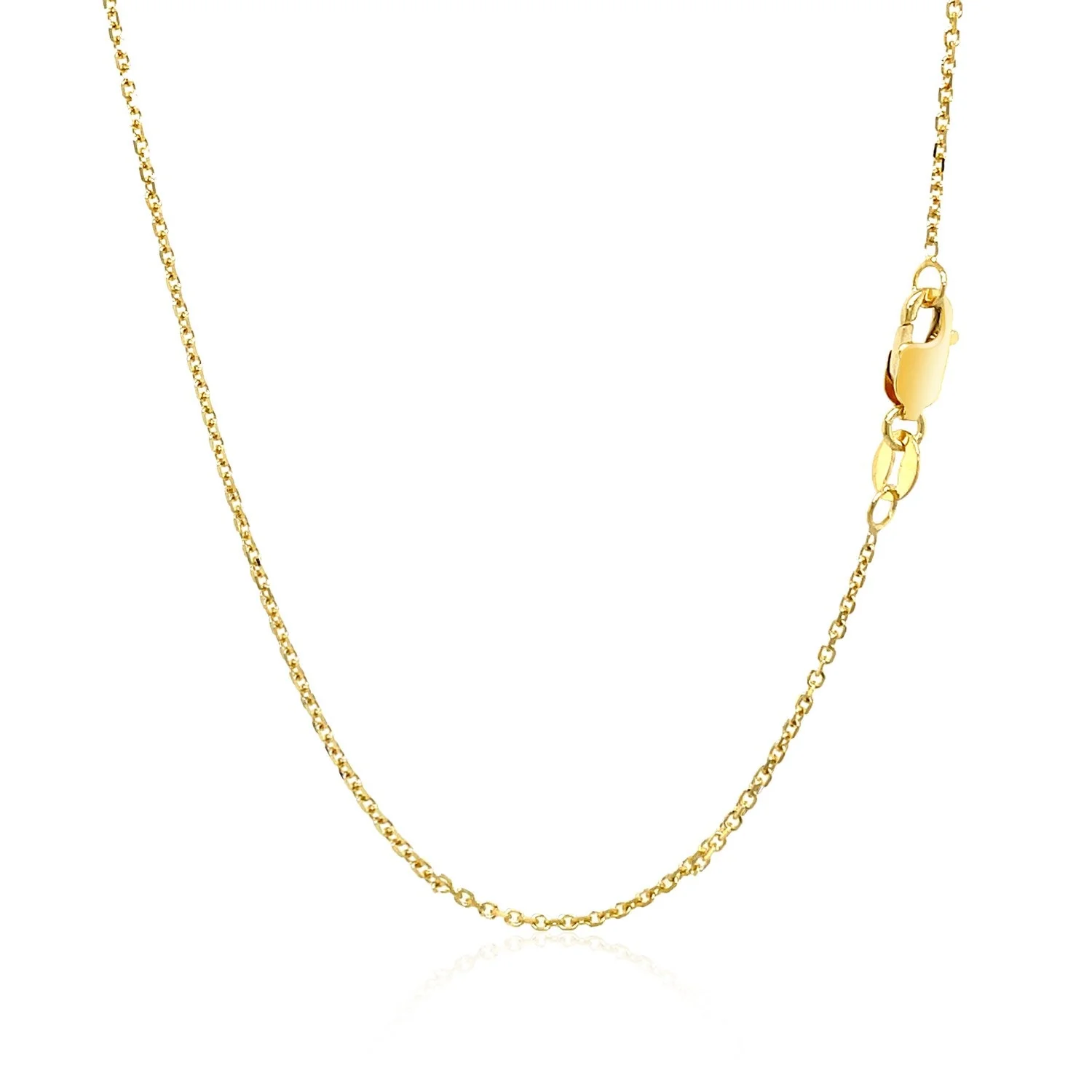 14k Yellow Gold Diamond Cut Cable Link Chain 1.1mm - Image 10