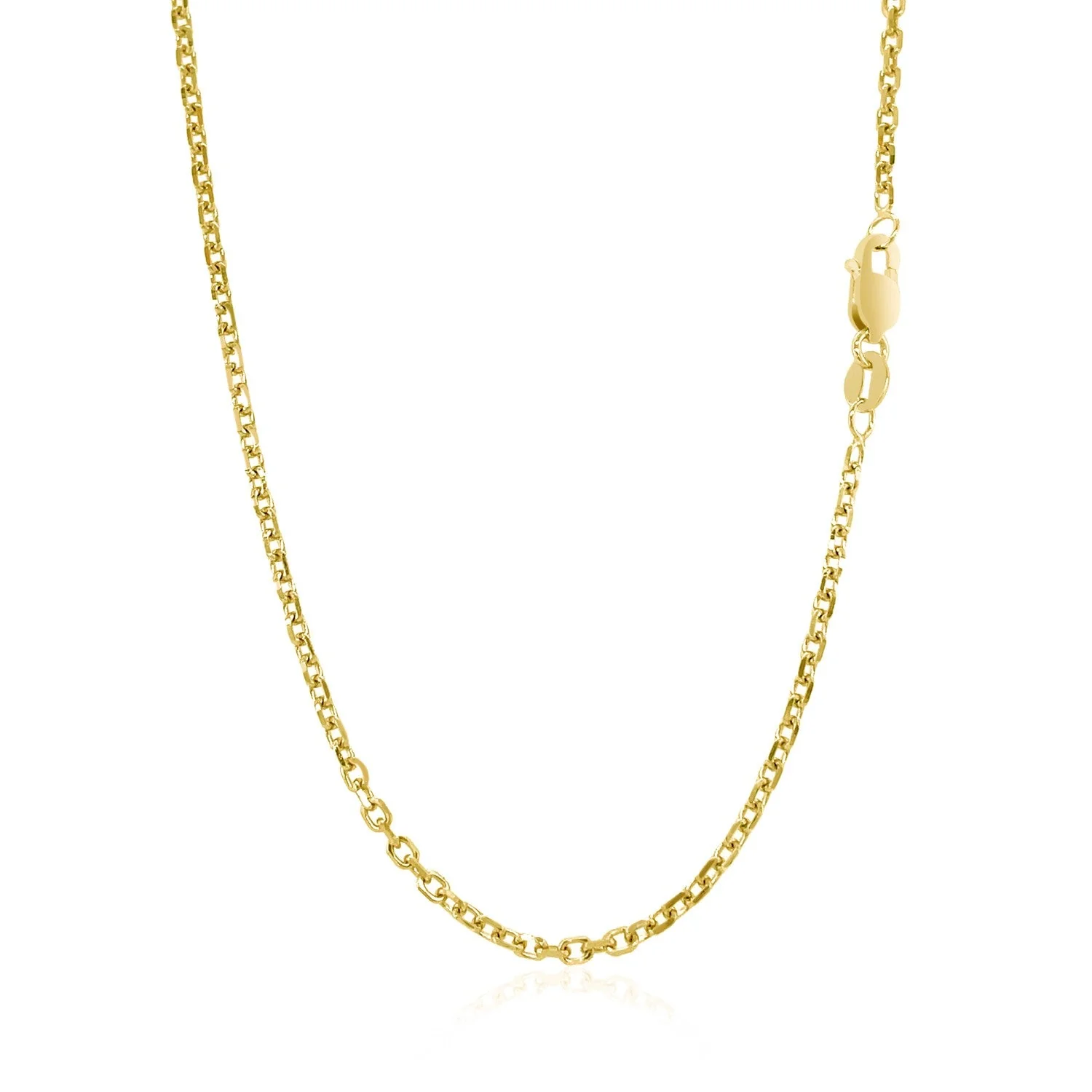 14k Yellow Gold Diamond Cut Cable Link Chain 1.8mm - Image 9
