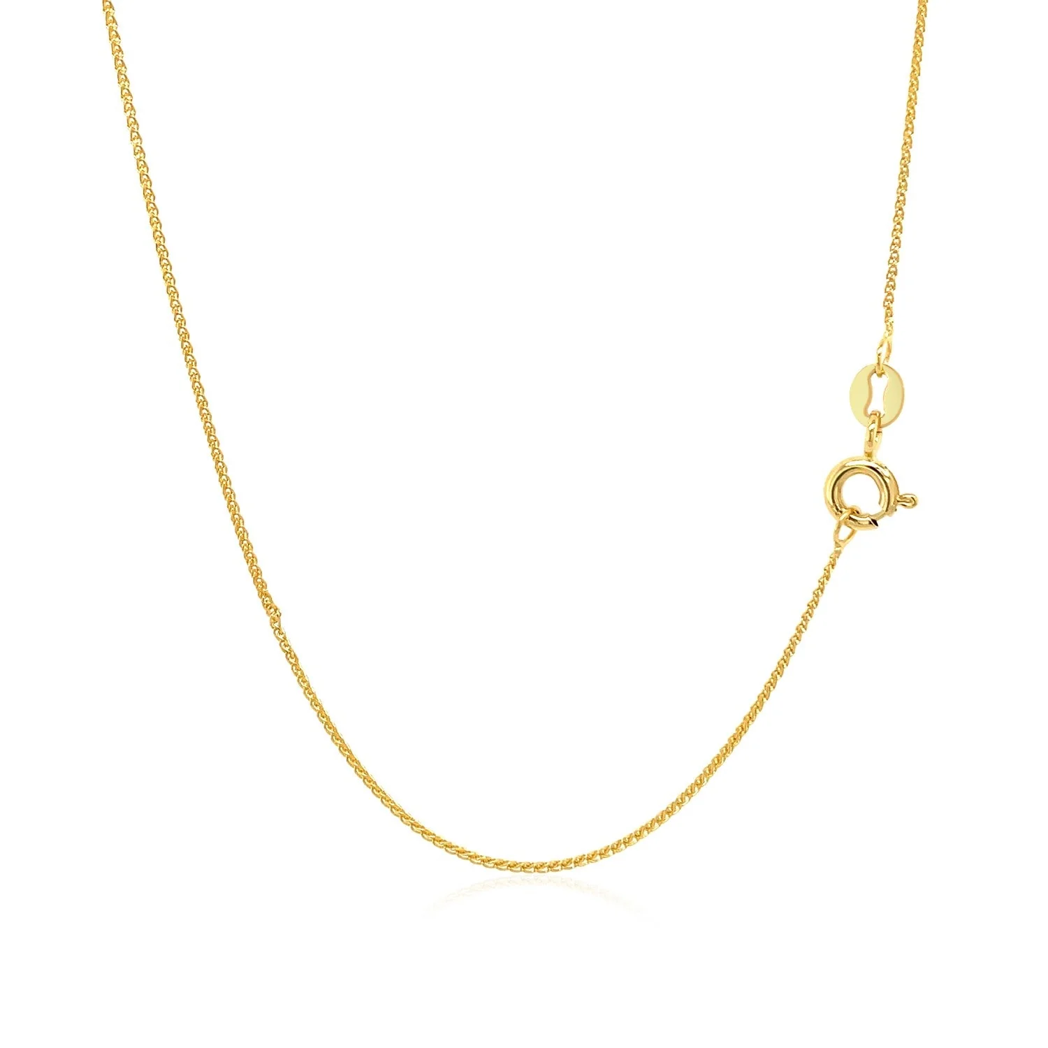 14k Yellow Gold Diamond Cut Round Wheat Chain 0.6mm - Image 9