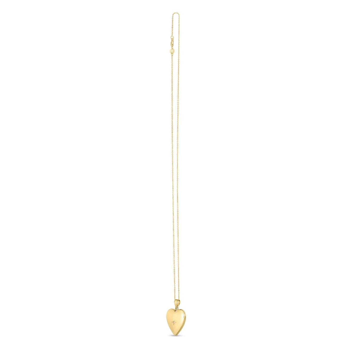 14k Yellow Gold Diamond Heart Locket Necklace - Image 3