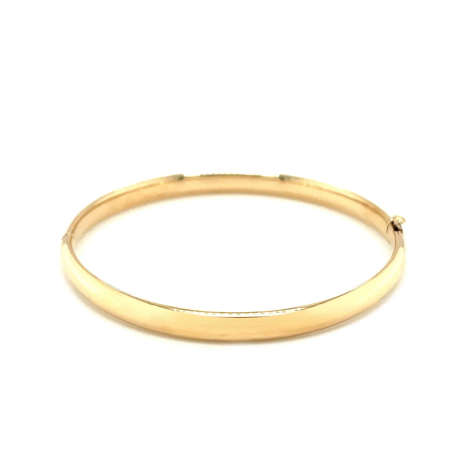14k Yellow Gold Dome Design Polished Children's Bangle - Image 5
