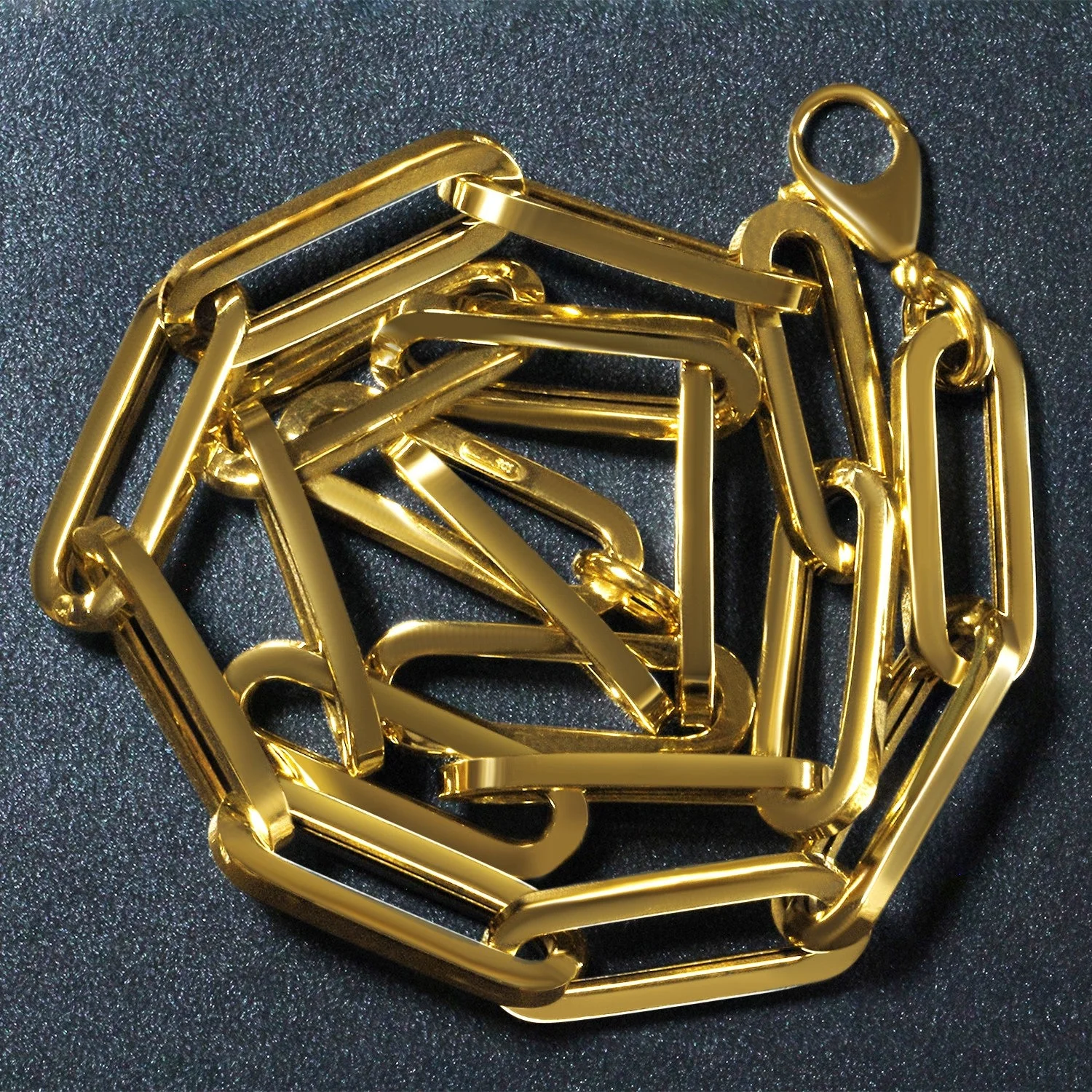 14k Yellow Gold Extra Wide Paperclip Chain Necklace - Image 13