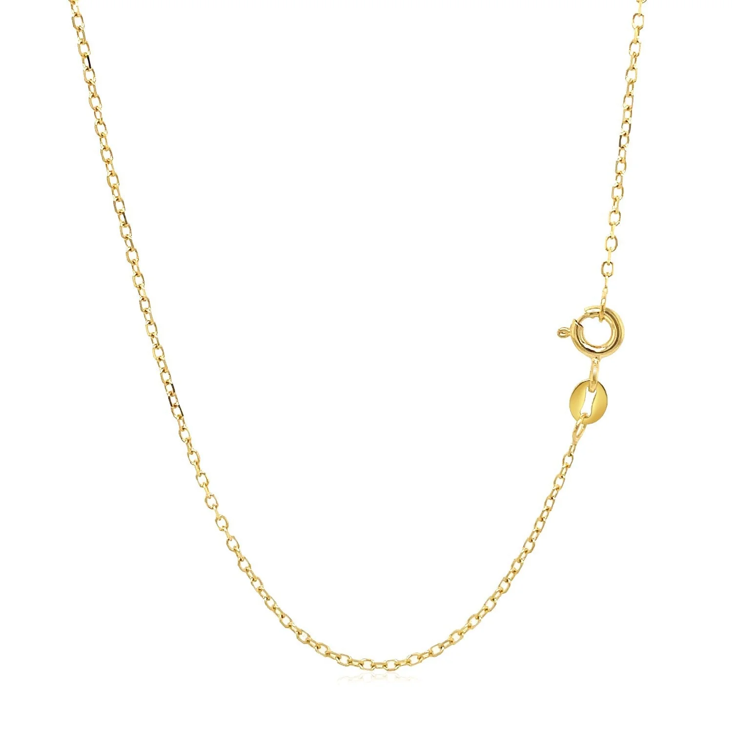 14k Yellow Gold Faceted Cable Link Chain 1.3mm - Image 3