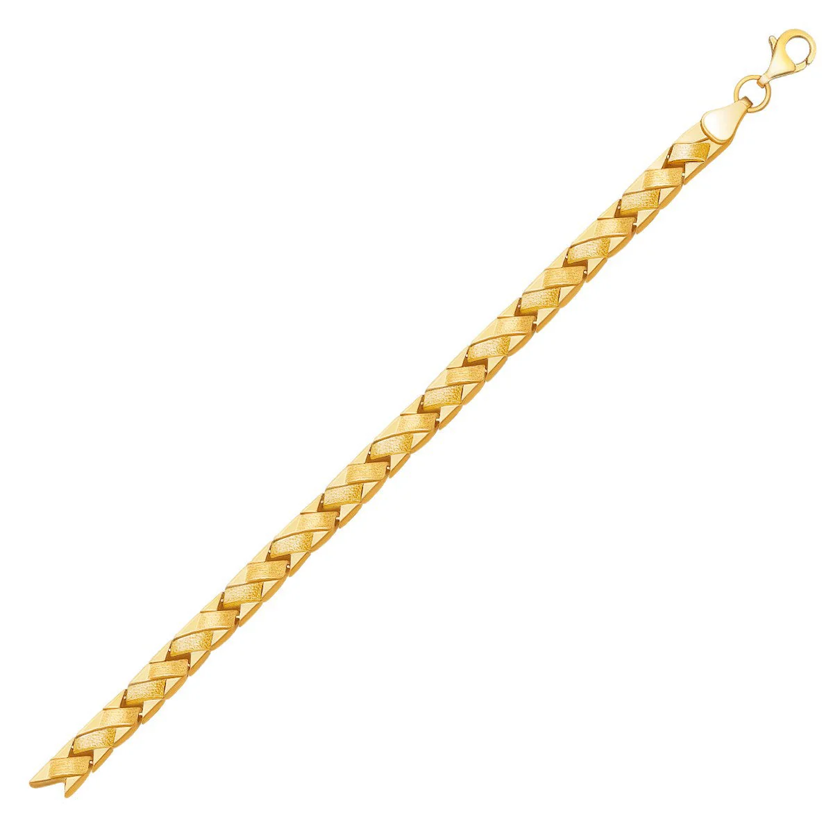 14k Yellow Gold Fancy Basket Weave Line Bracelet - Image 3