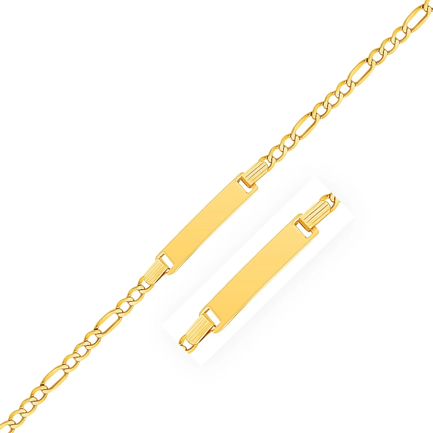 14k Yellow Gold Figaro Link Children's ID Bracelet - Image 5