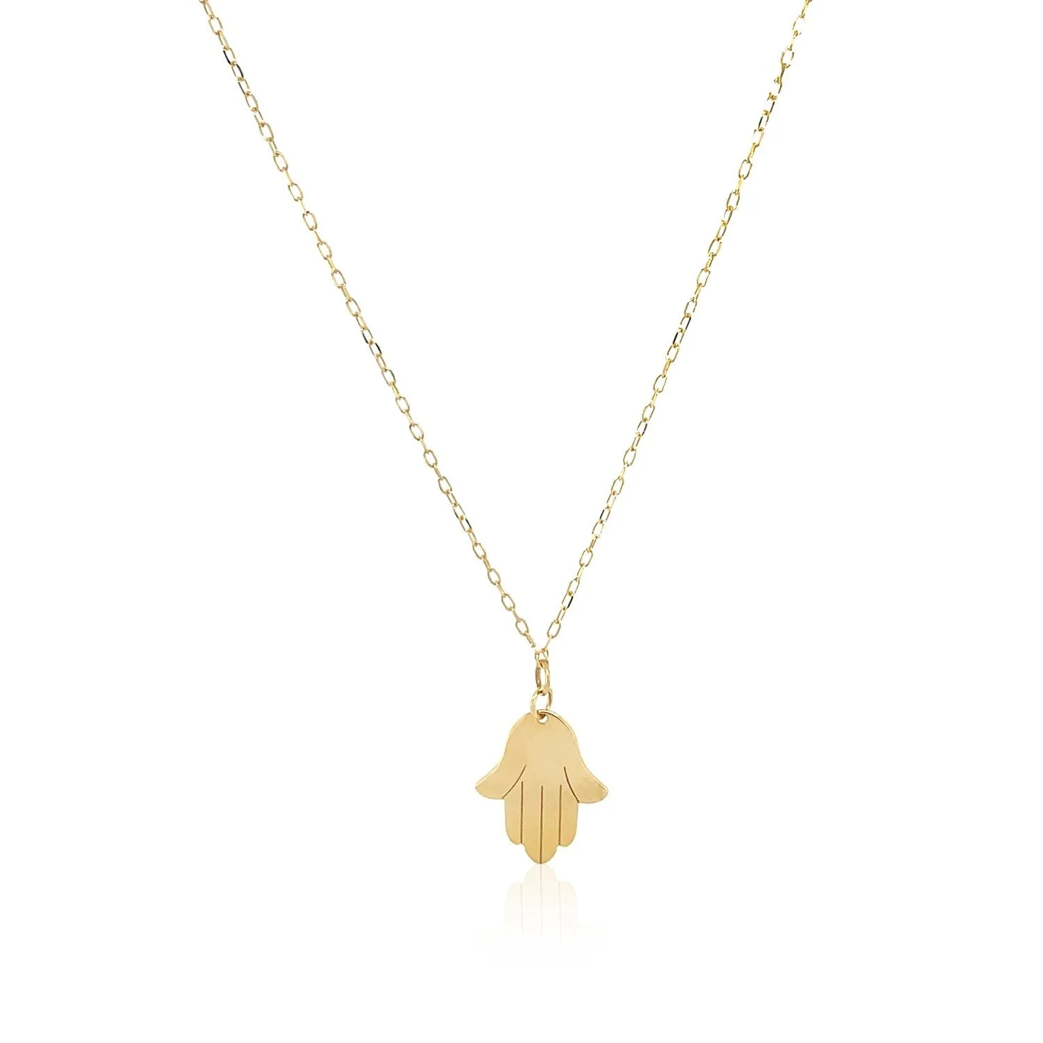 14K Yellow Gold Hand of Hamsa Necklace - Image 5