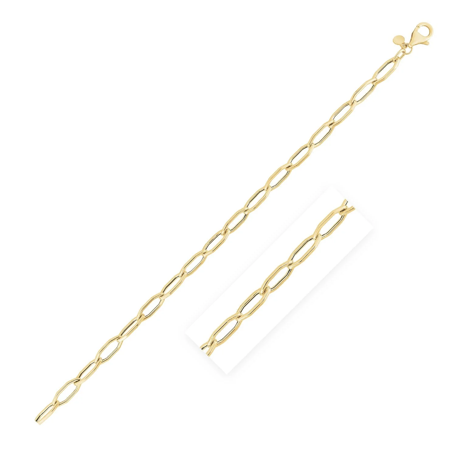 14k Yellow Gold High Polish Hexagon Link Chain (5.0mm) - Image 4