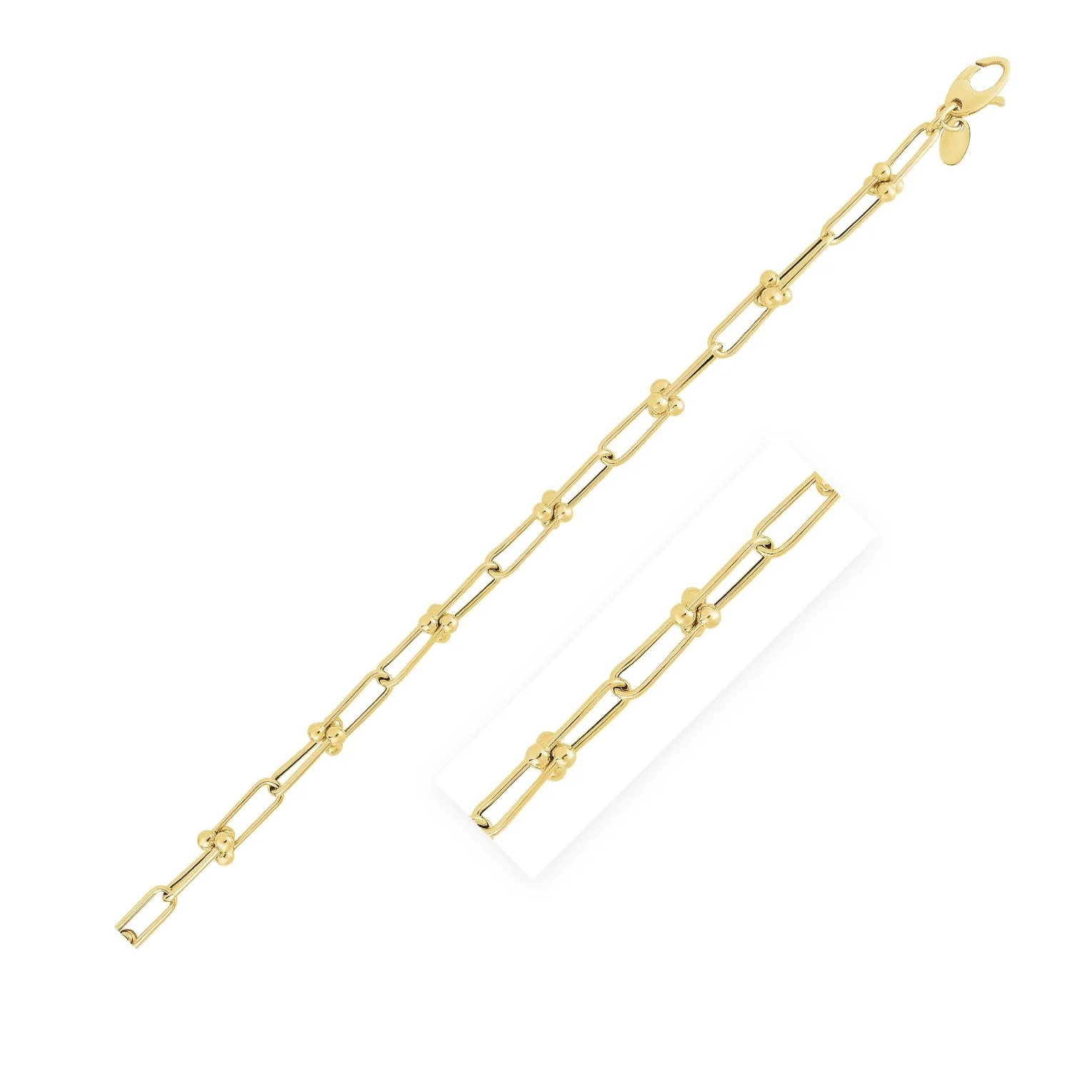 14k Yellow Gold High Polish Jax Link Chain Bracelet (5.9mm) - Image 3