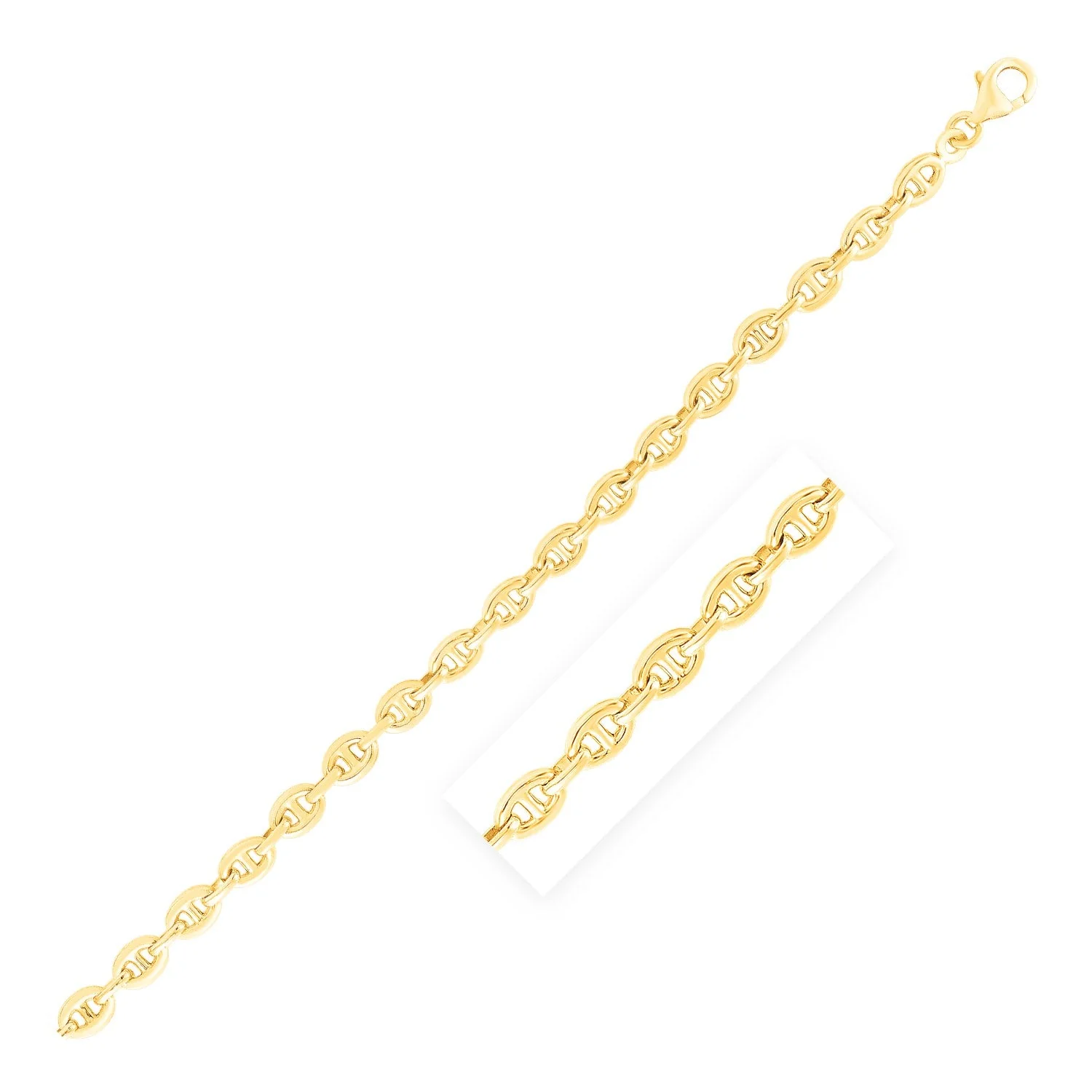 14k Yellow Gold High Polish Mariner Link Bracelet (5.4mm) - Image 4