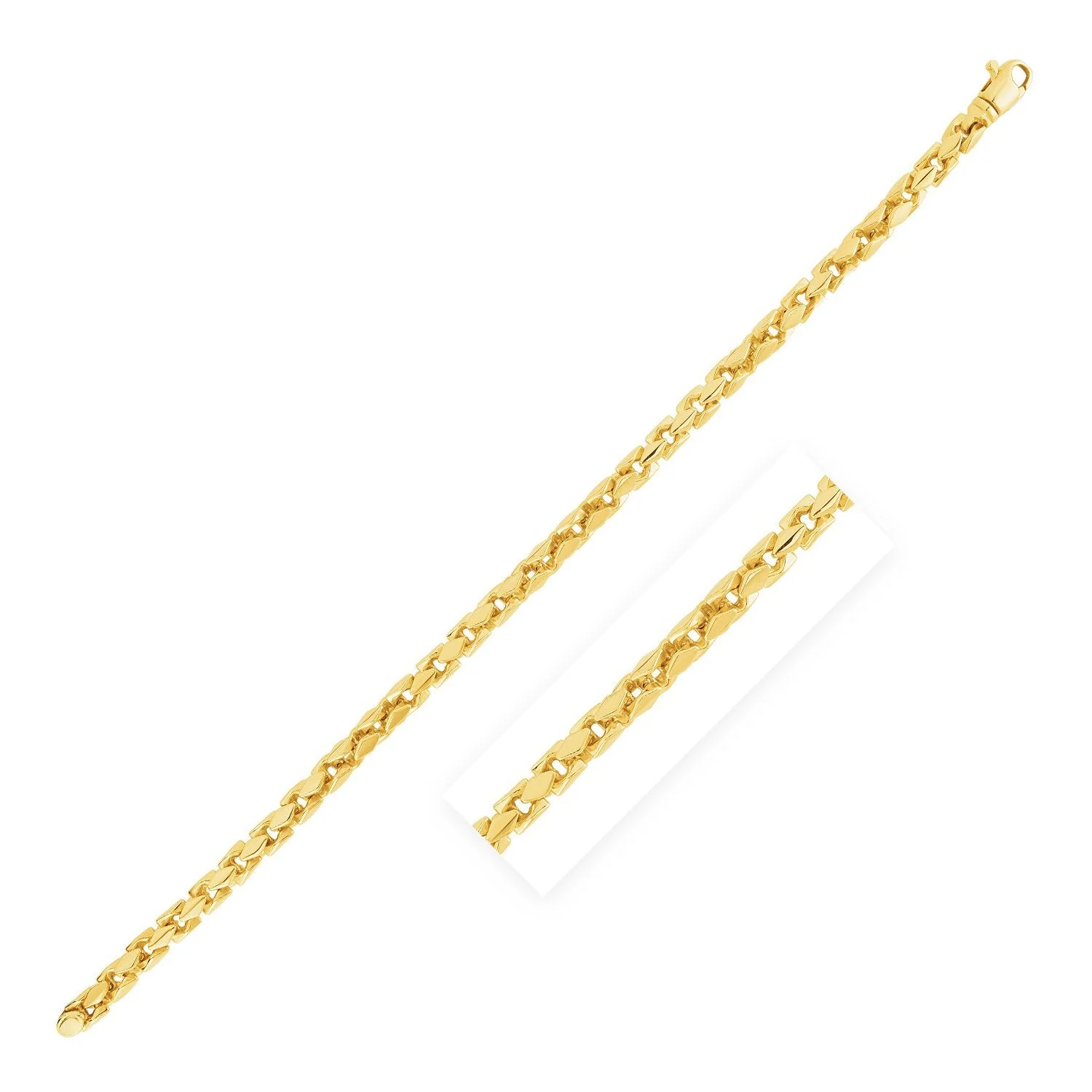 14k Yellow Gold High Polish Mens Fancy Box Bracelet (5.0mm) - Image 2